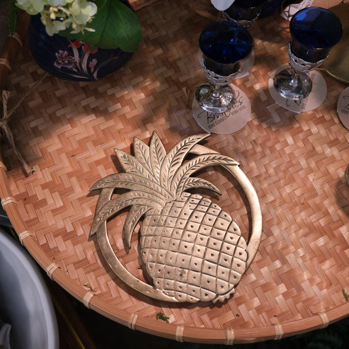 Brass Etched Pineapple Trivet