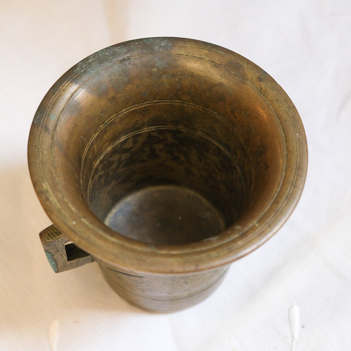 Heavy Brass Etched Mortar with Handles