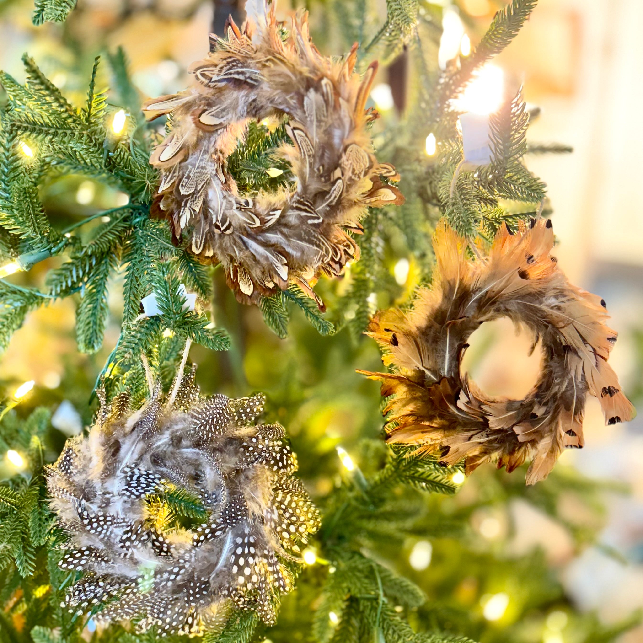 Chicken Feather Wreath Ornament