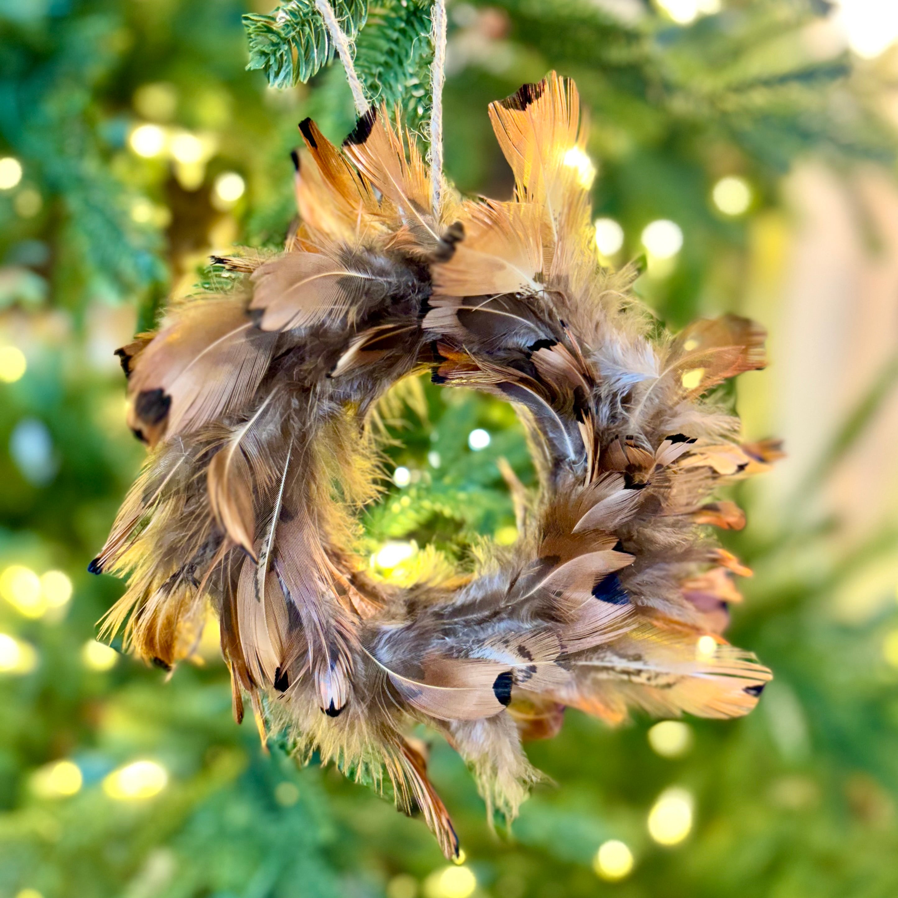 Ringneck Pheasant Feather Wreath Ornament