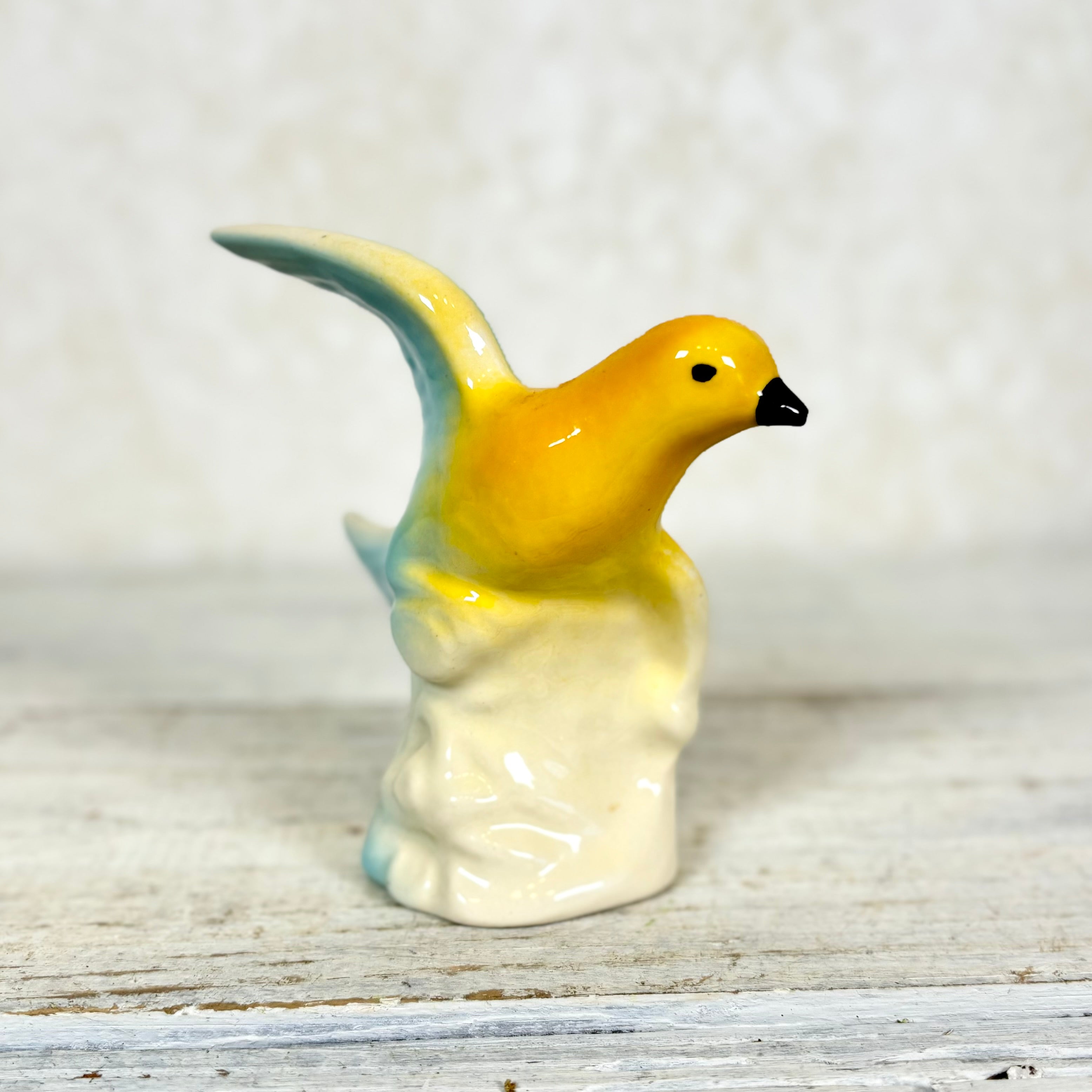 MCM Porcelain Bird Figurine Yellow