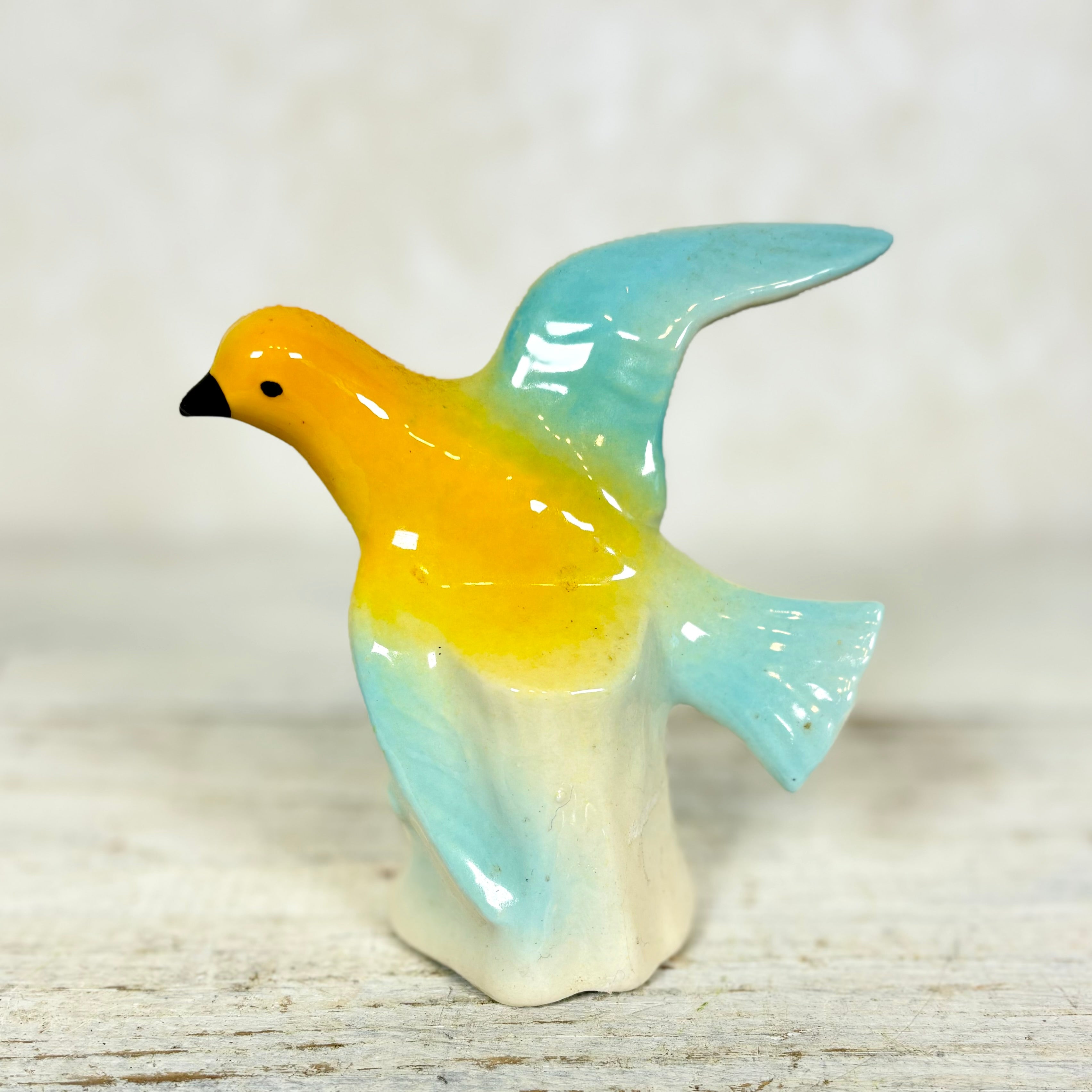 MCM Porcelain Bird Figurine Yellow