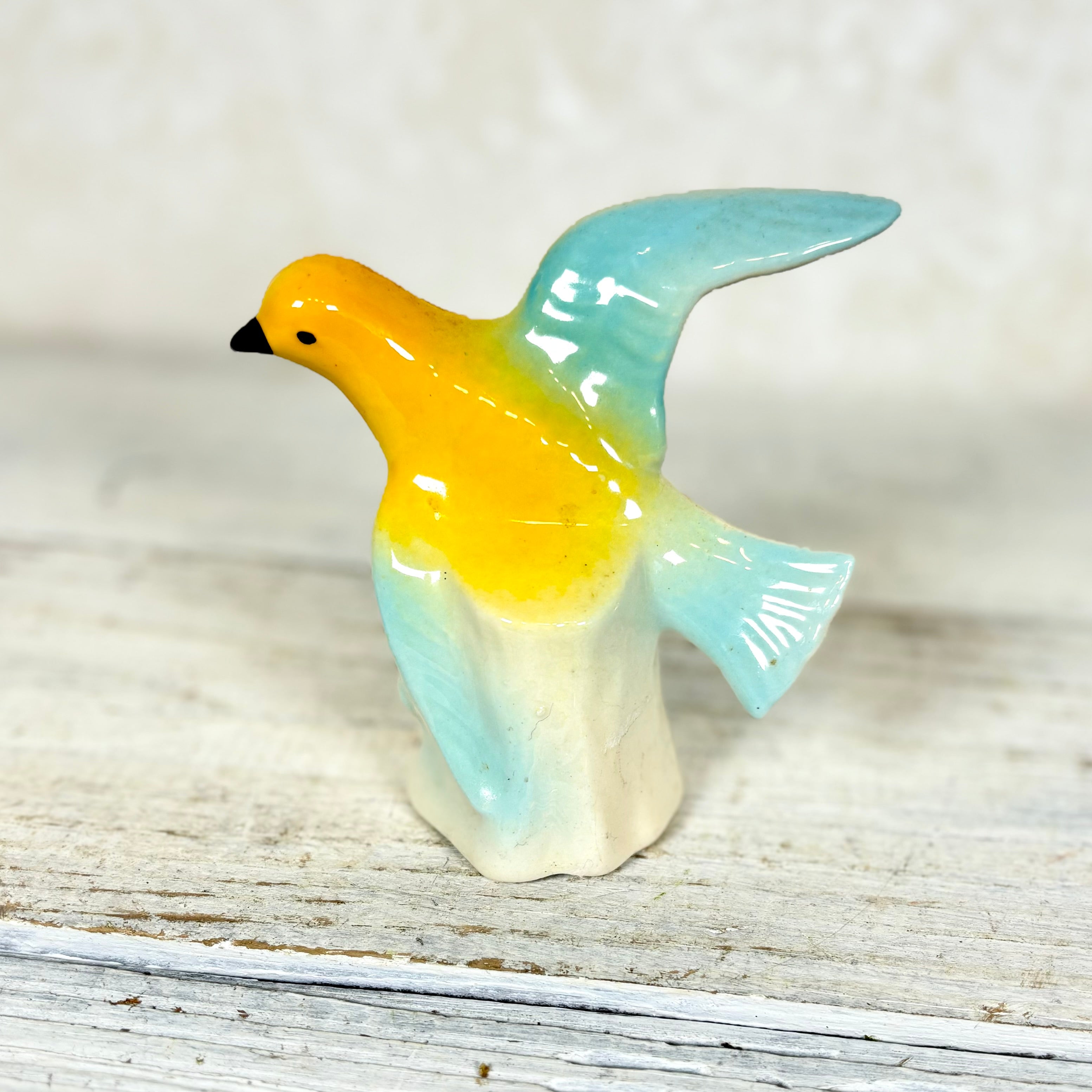 MCM Porcelain Bird Figurine Yellow