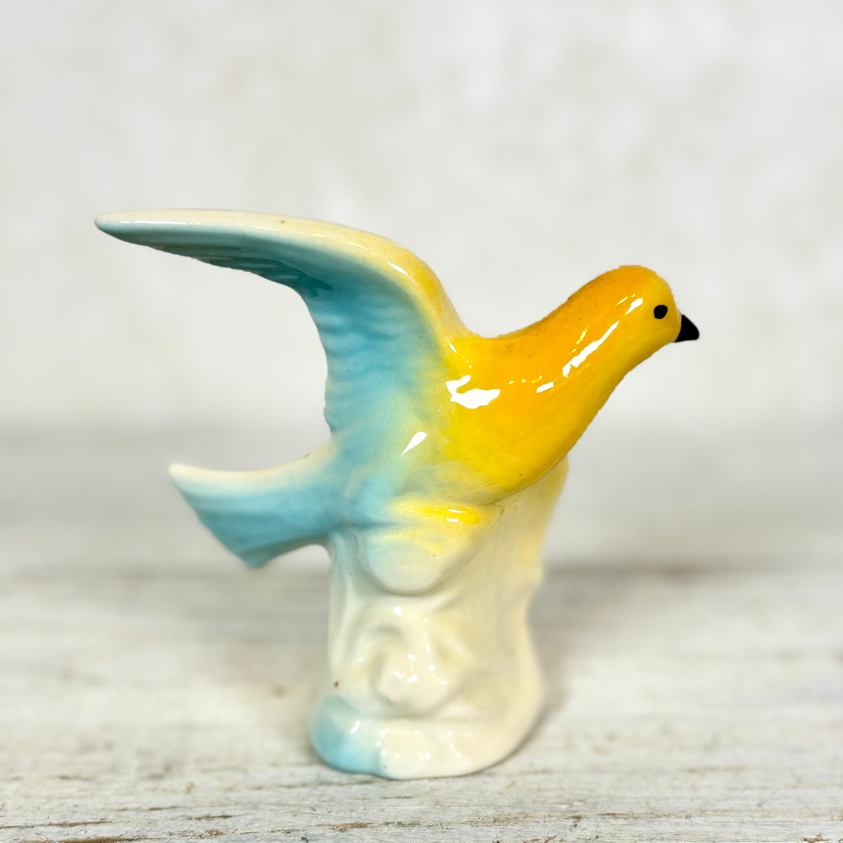 MCM Porcelain Bird Figurine Yellow