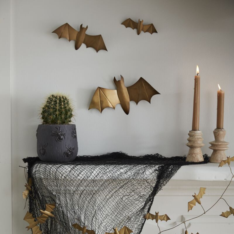 Winged Bats Gold Wall Decor Set of Three