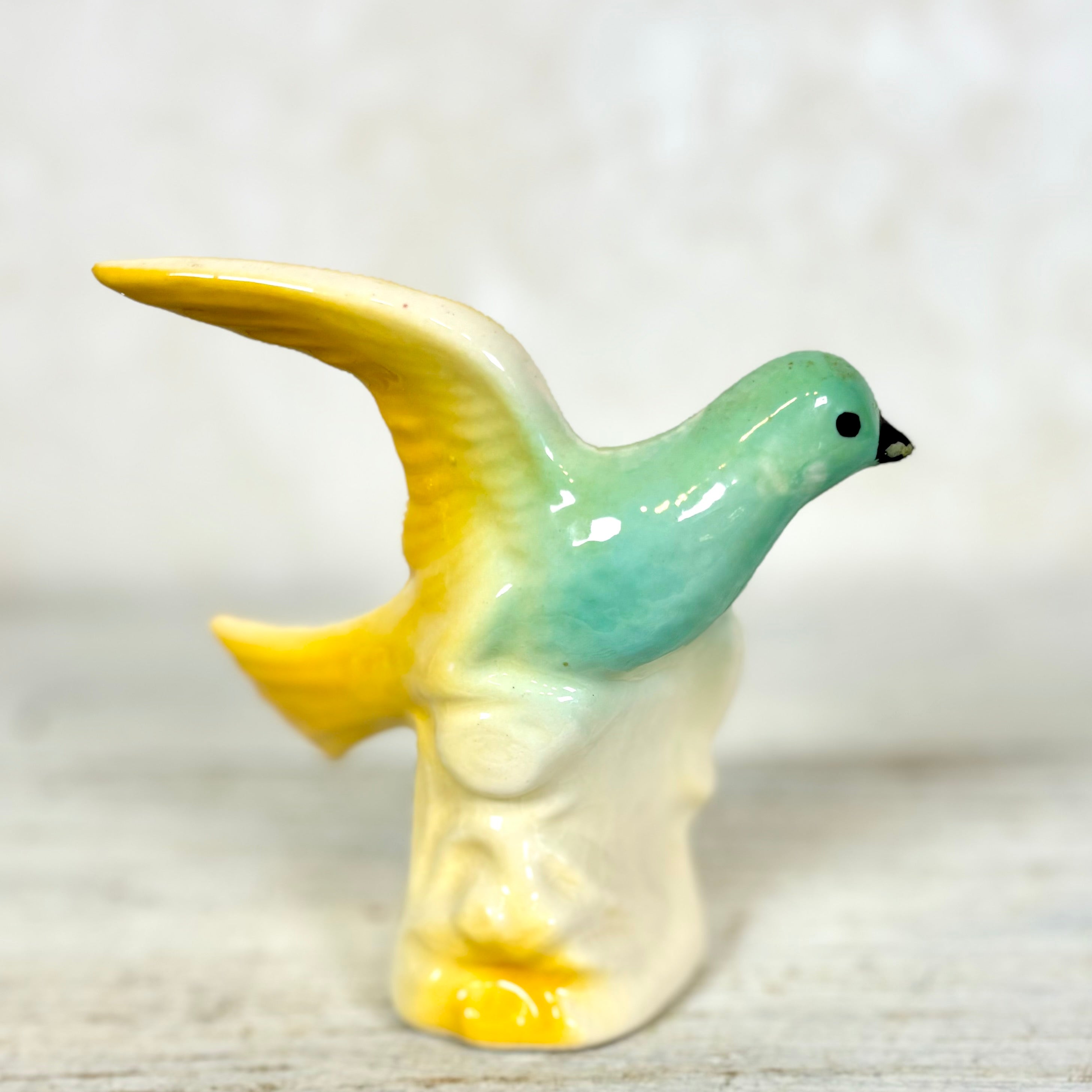 MCM Porcelain Bird Figurine Blue