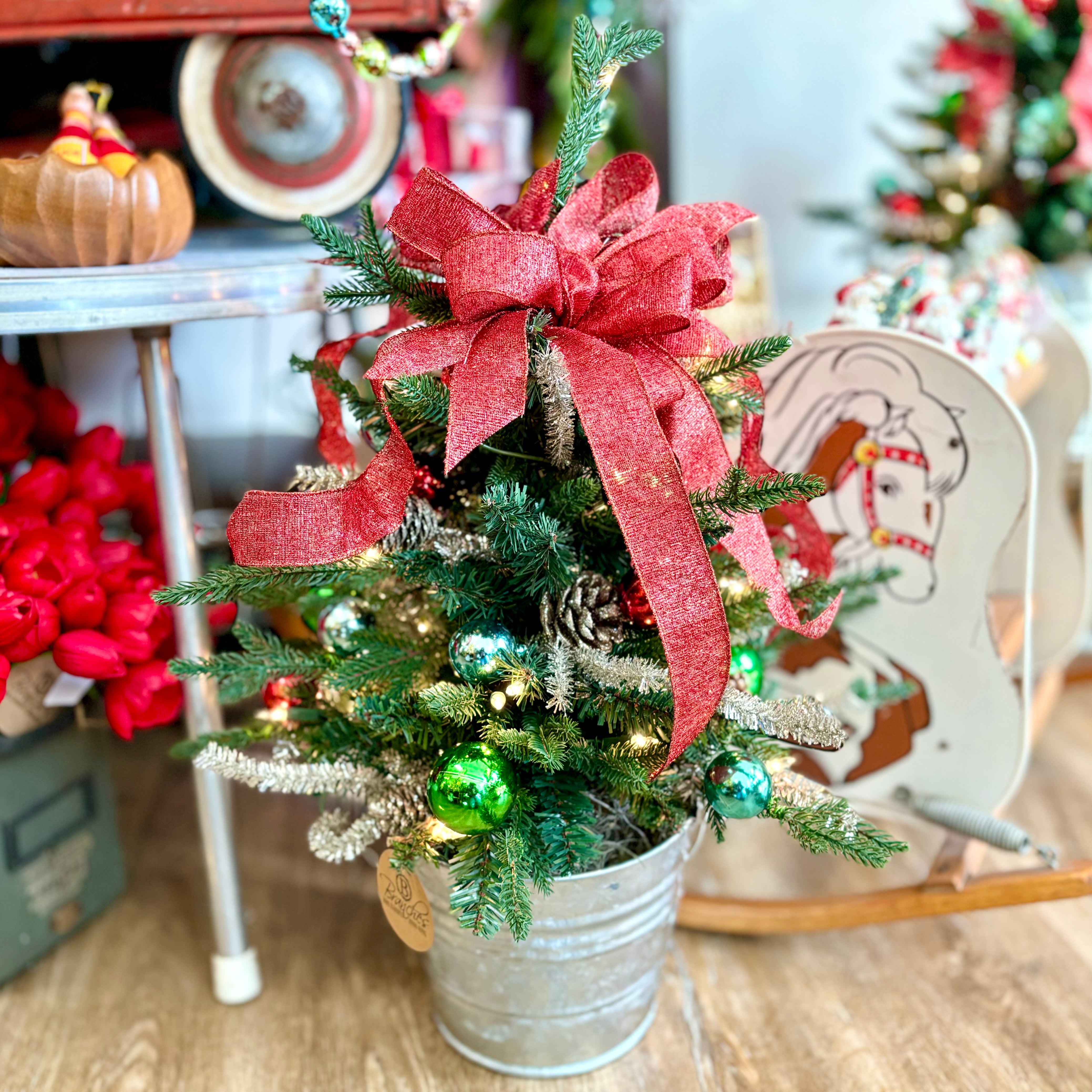 Retro-Inspo 2ft Decorated Tree Potted