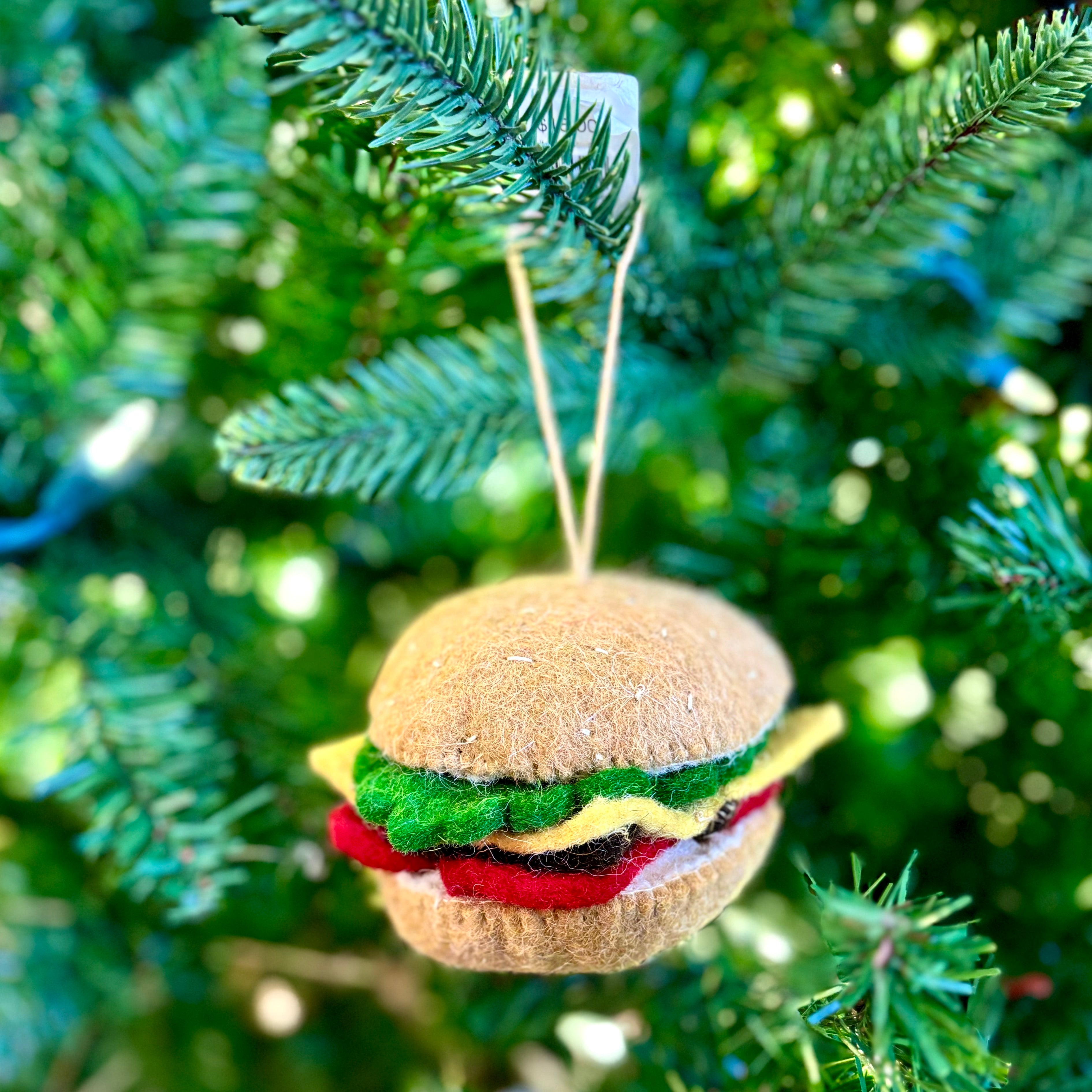 Felt Wool Handmade Cheeseburger Ornament