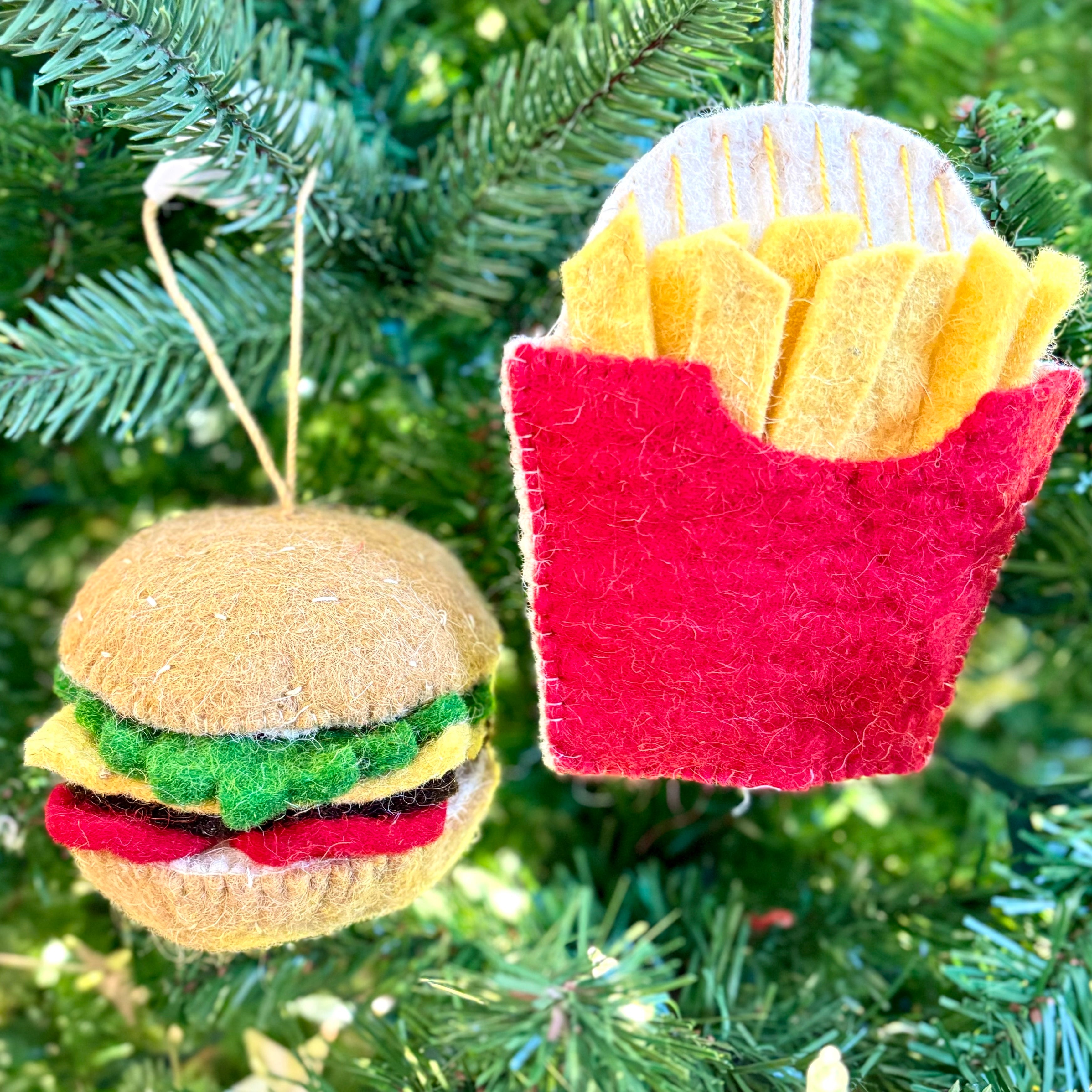 Felt Wool Handmade Cheeseburger Ornament