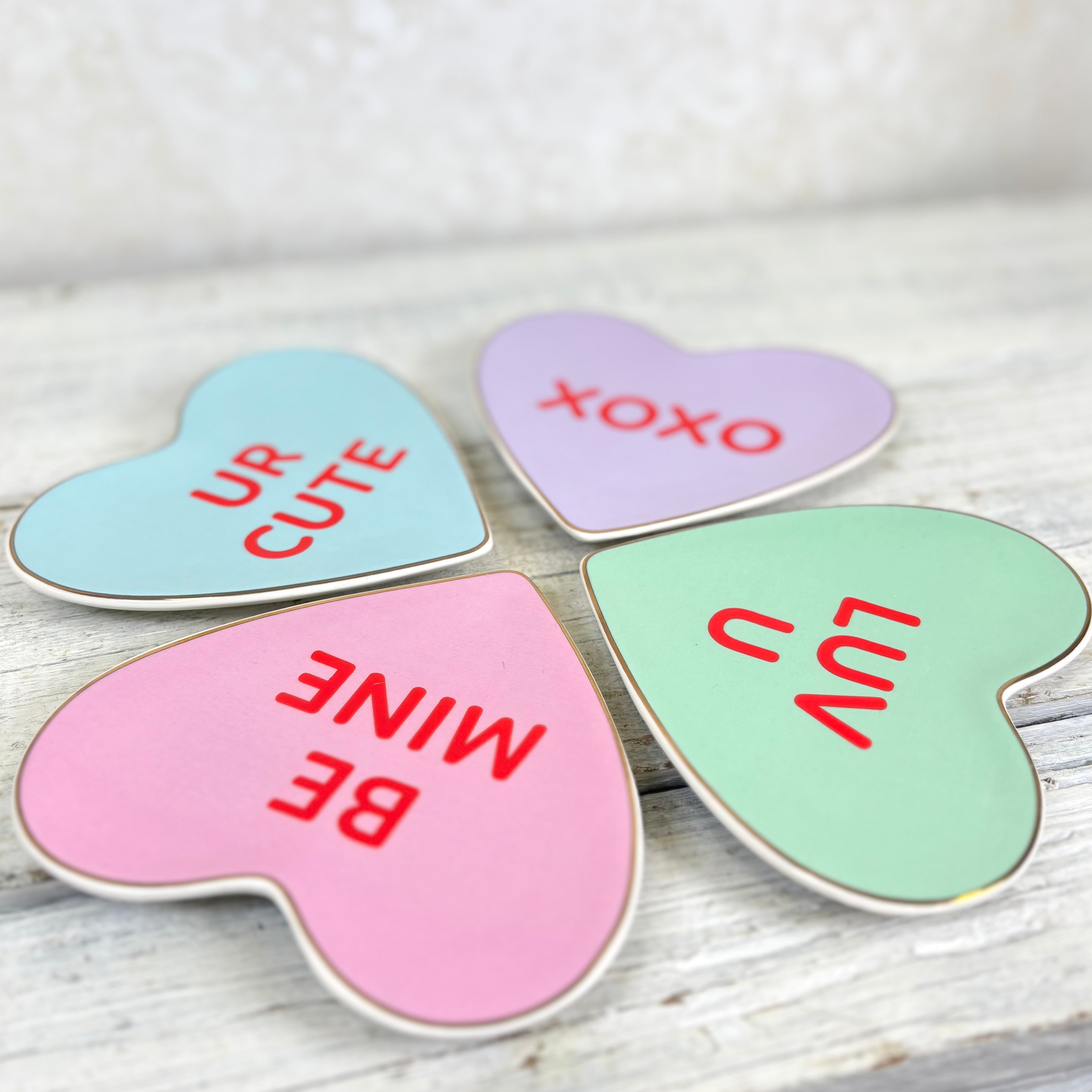 "BE MINE" Conversation Candy Heart Trinket Dish