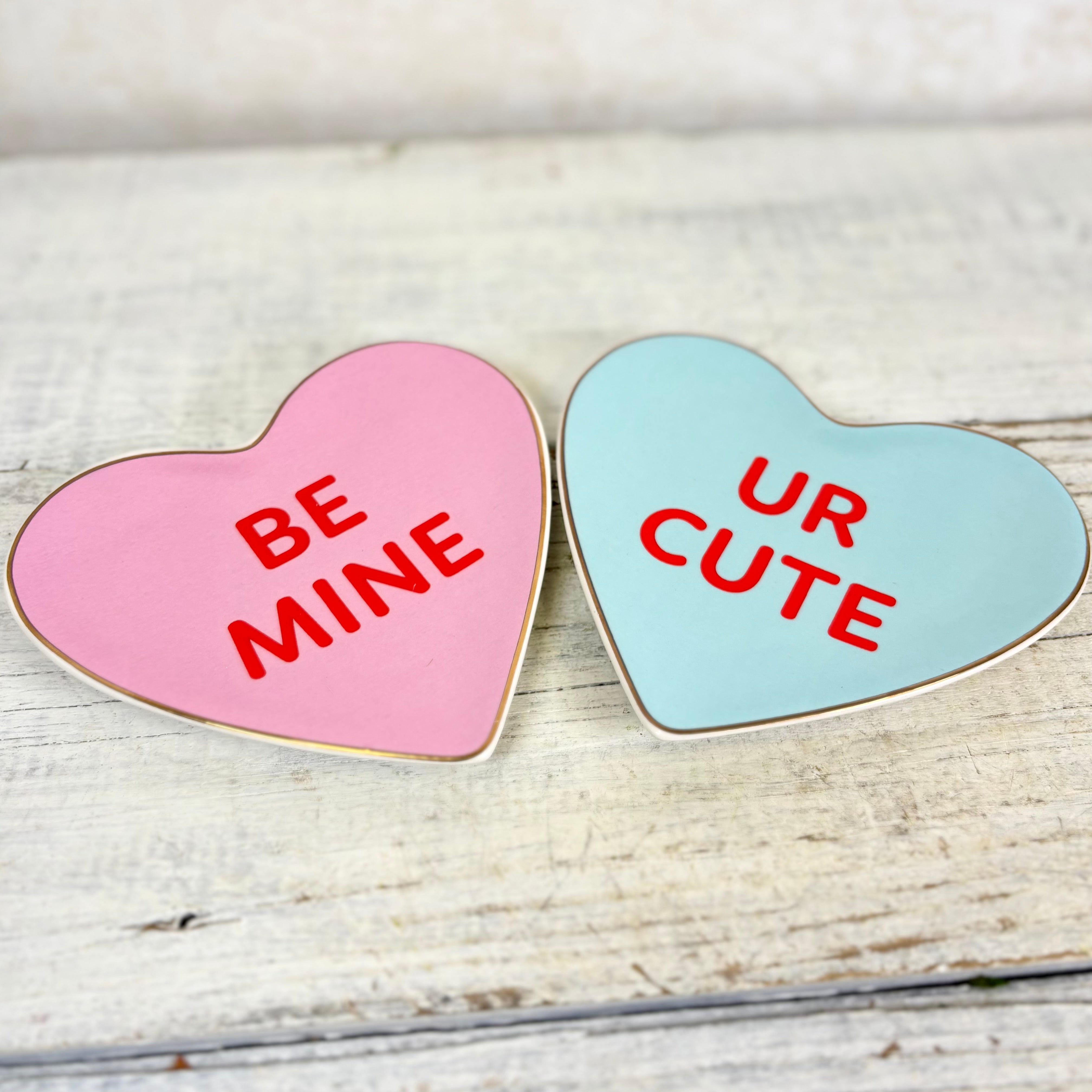 "UR CUTE" Conversation Candy Heart Trinket Dish