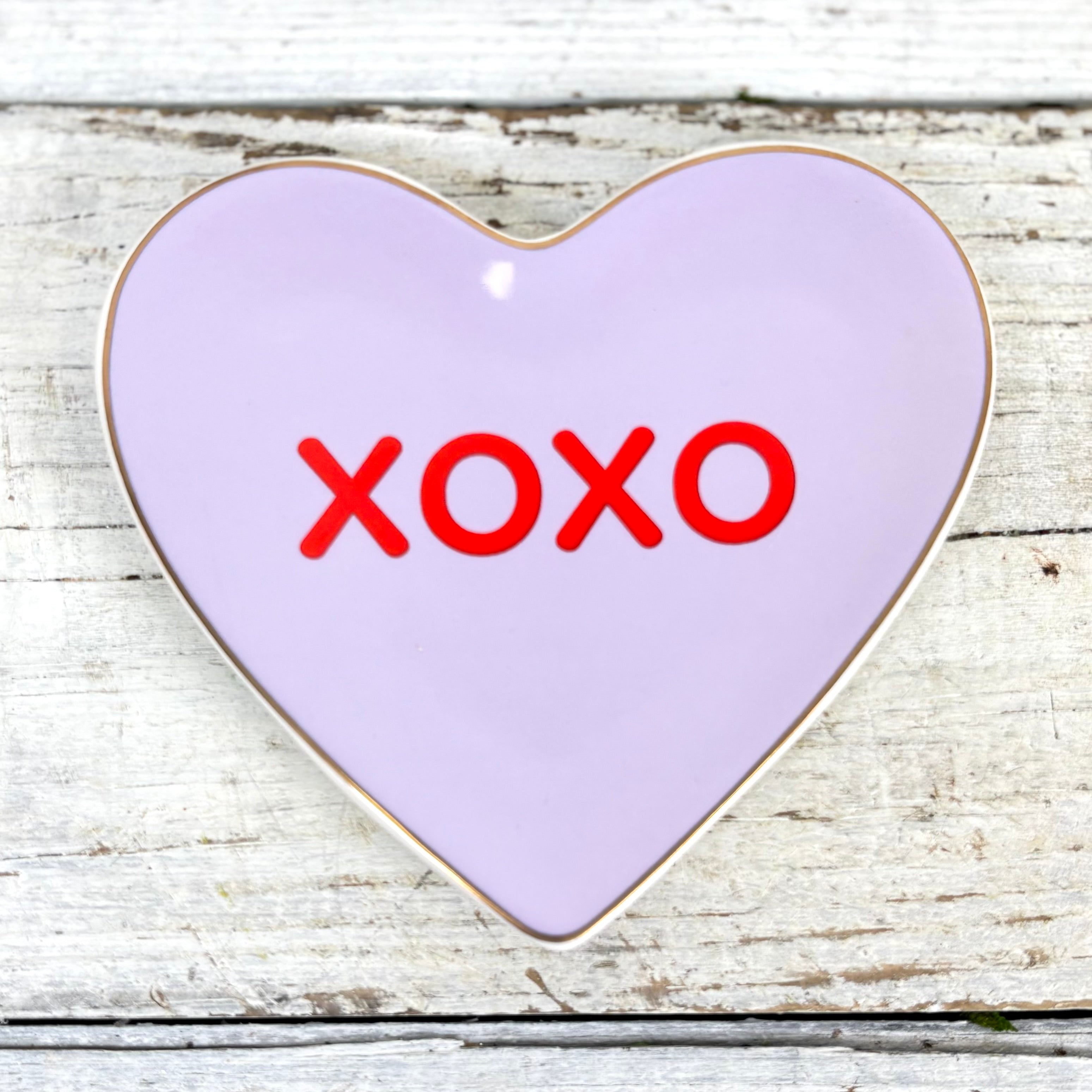 "XOXO" Conversation Candy Heart Trinket Dish