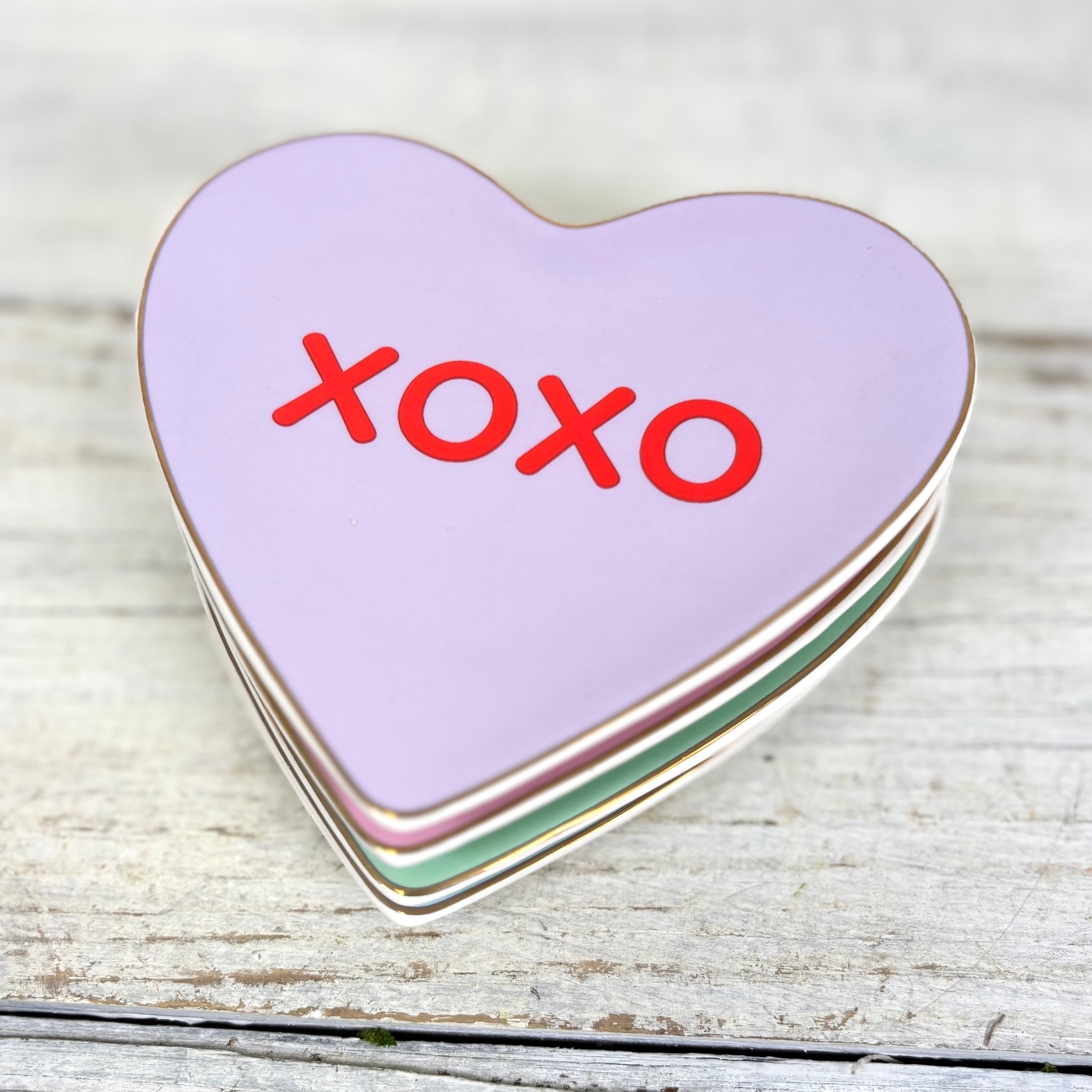 "XOXO" Conversation Candy Heart Trinket Dish