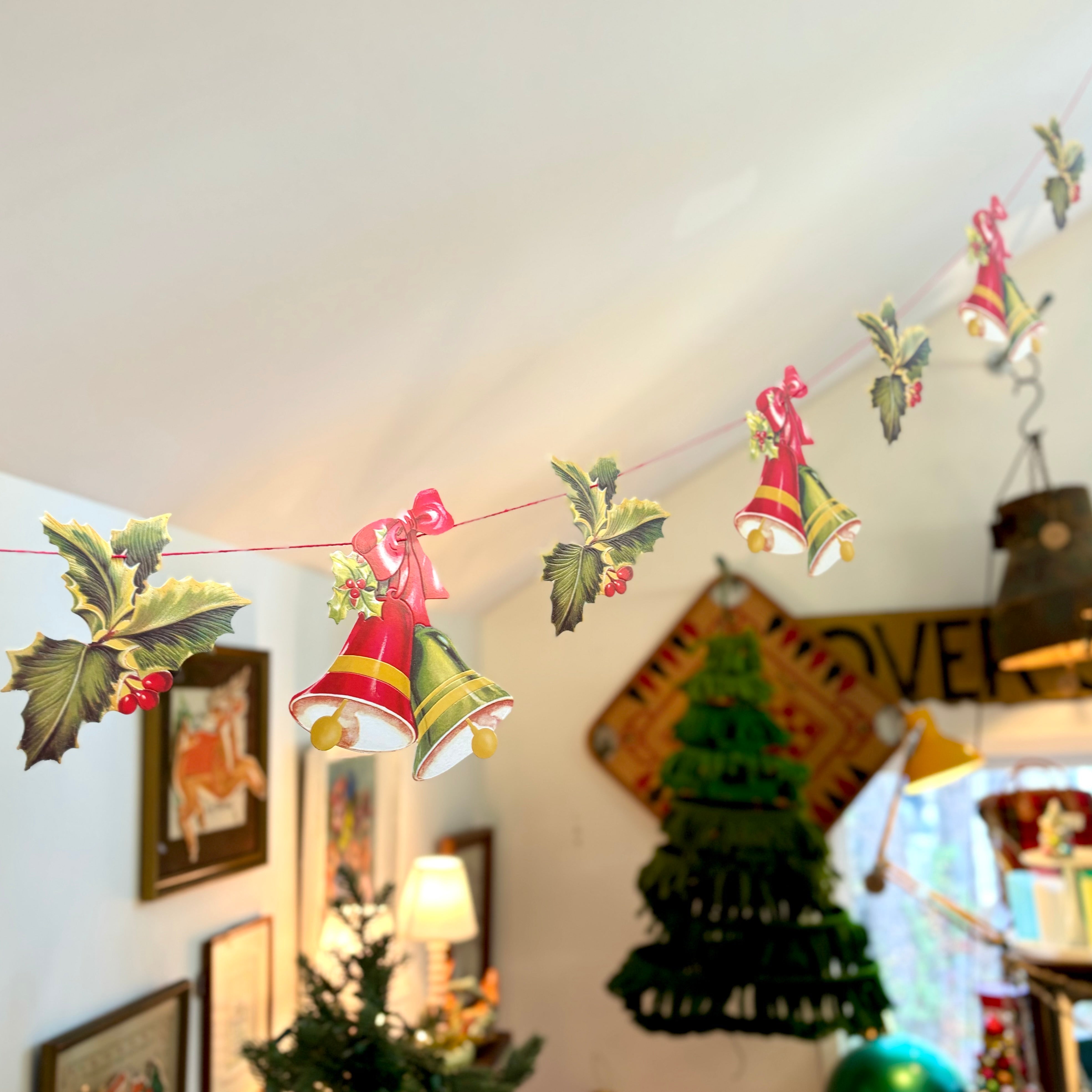 Holly and Bells Paper Garland