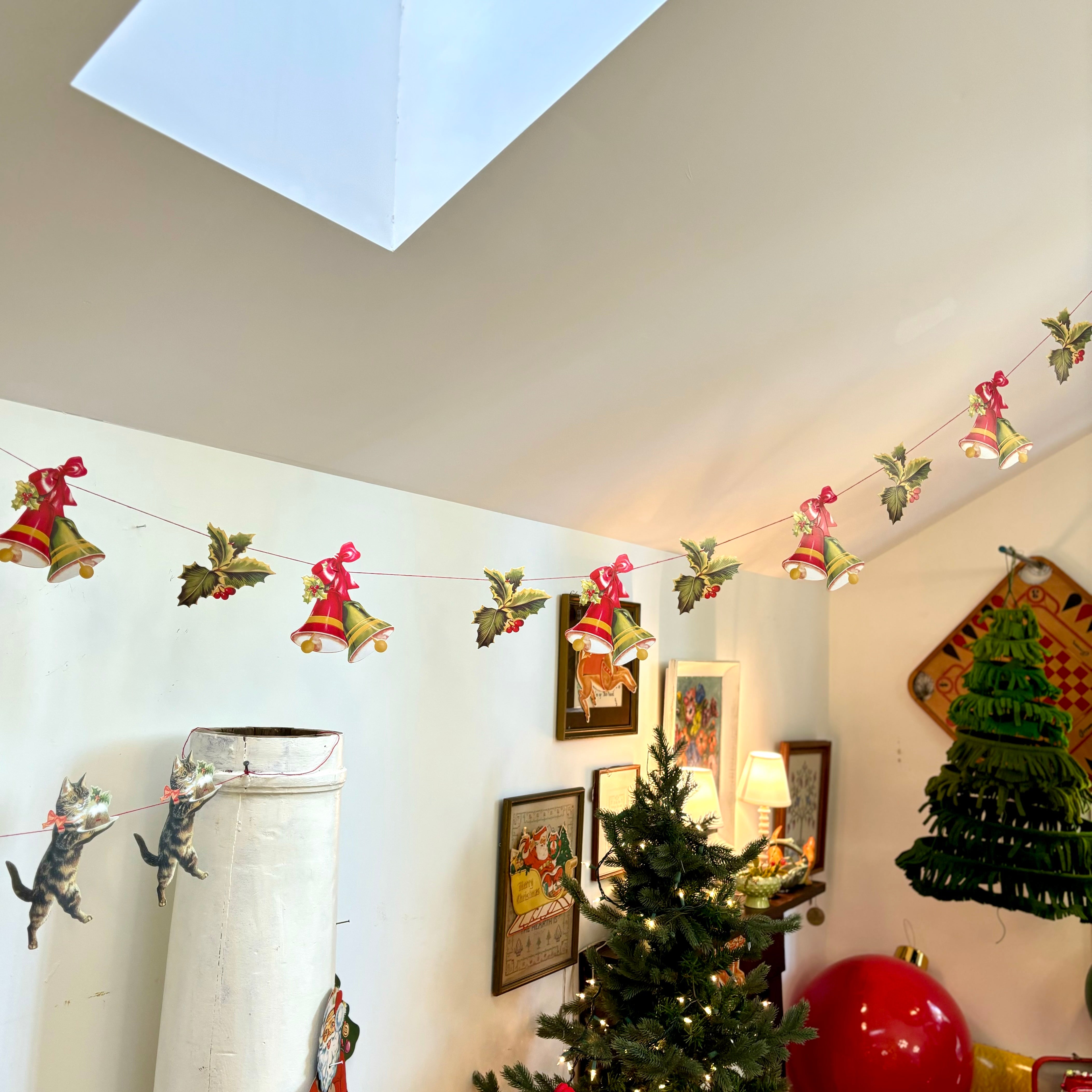 Holly and Bells Paper Garland