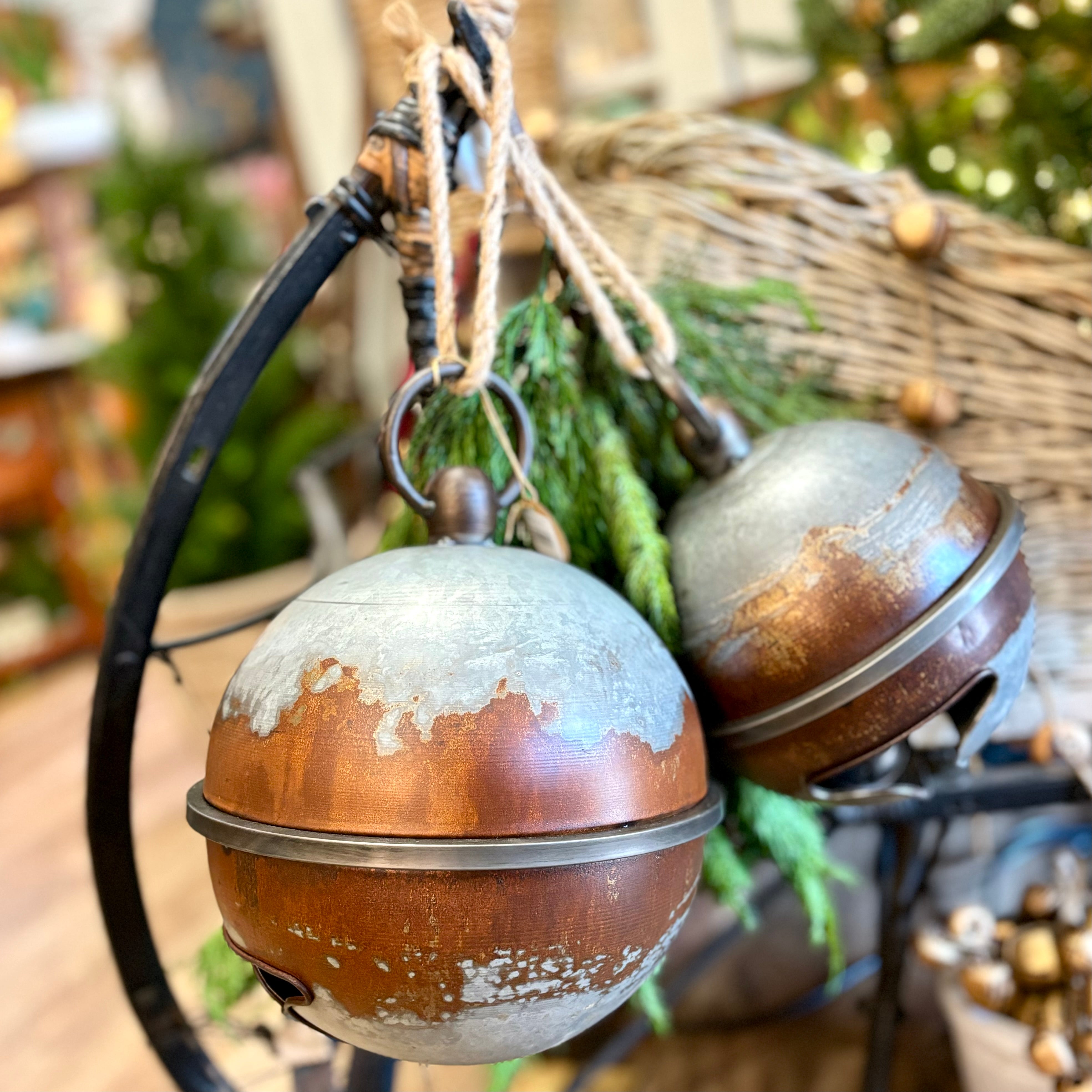 Aged Metal Sleigh Bell Large