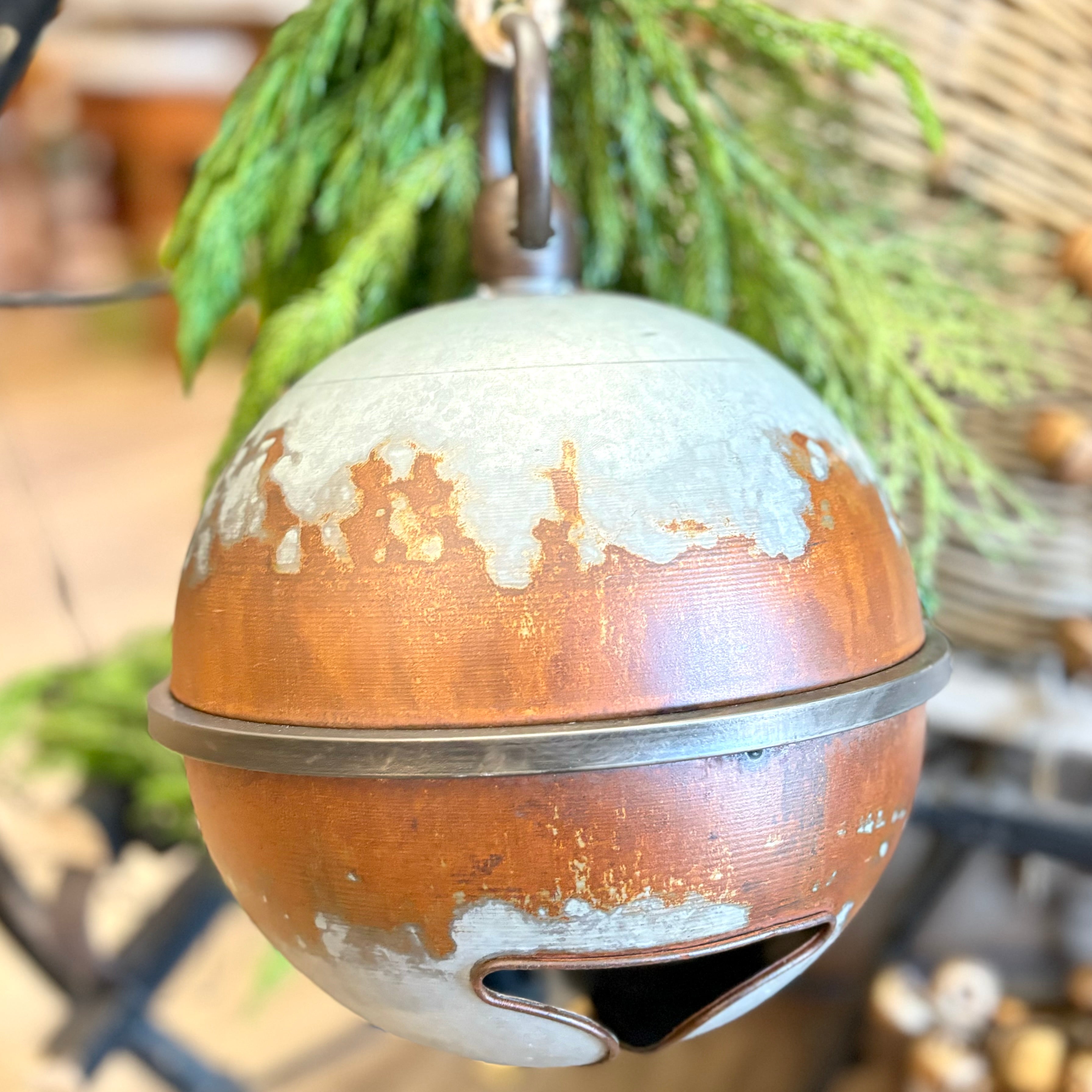 Aged Metal Sleigh Bell Large