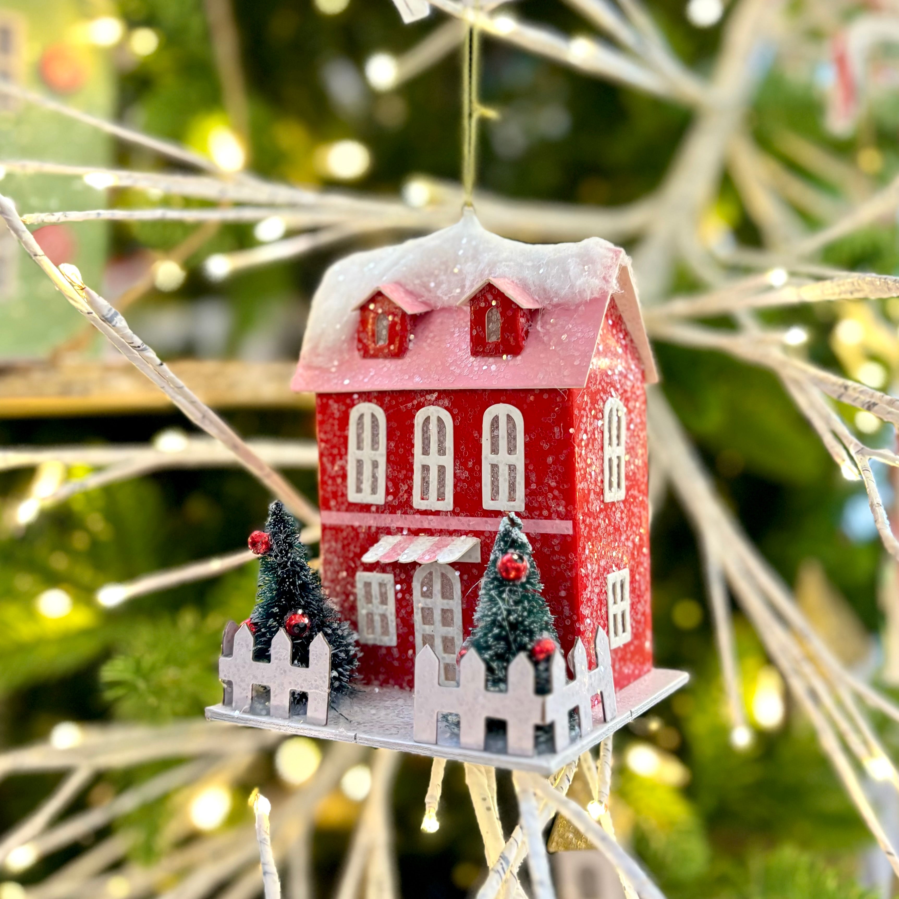 Cardboard LED Two Story House Ornament