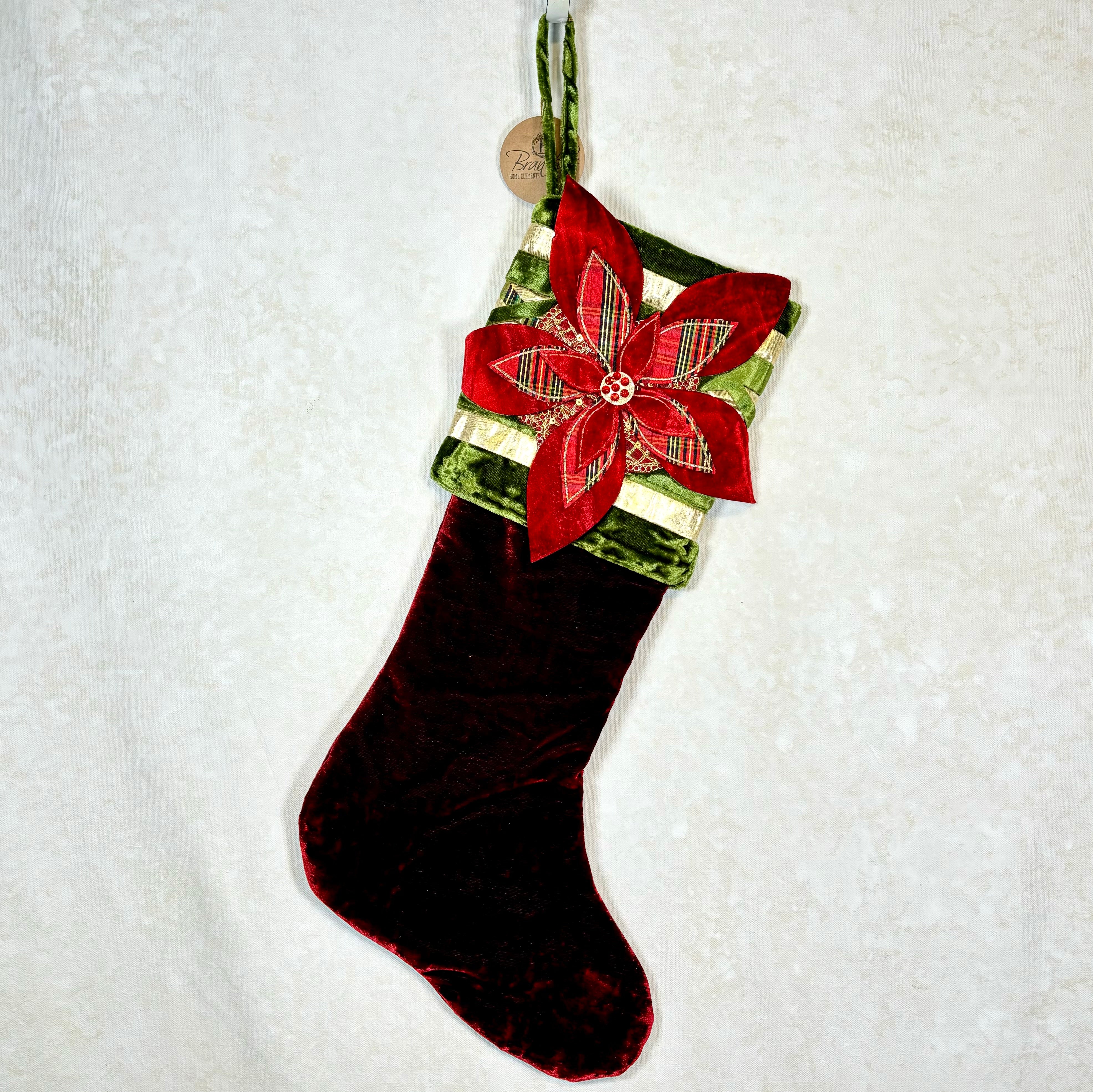 Velvet Poinsettia Stocking