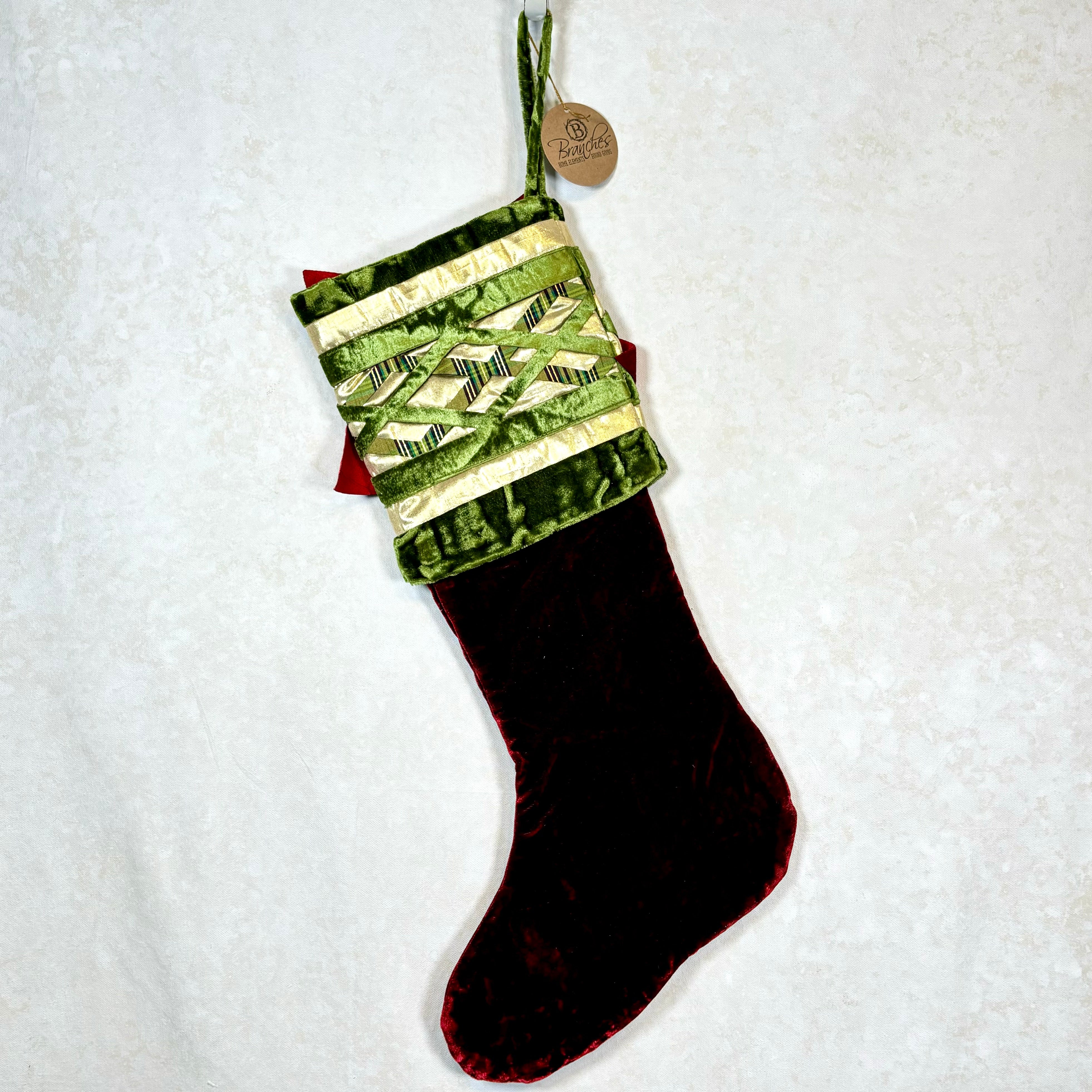 Velvet Poinsettia Stocking