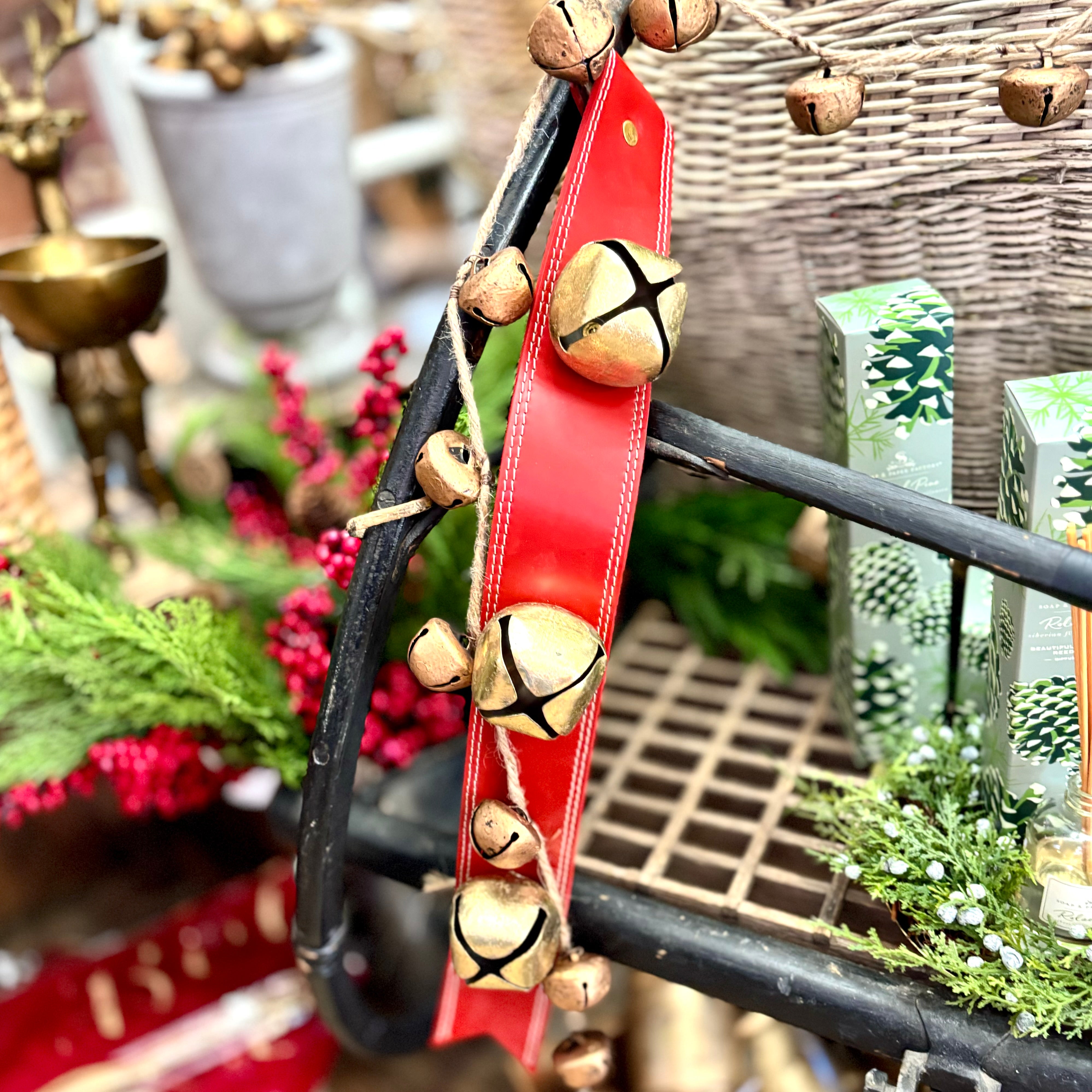 Red Sleigh Bell Door Hanger