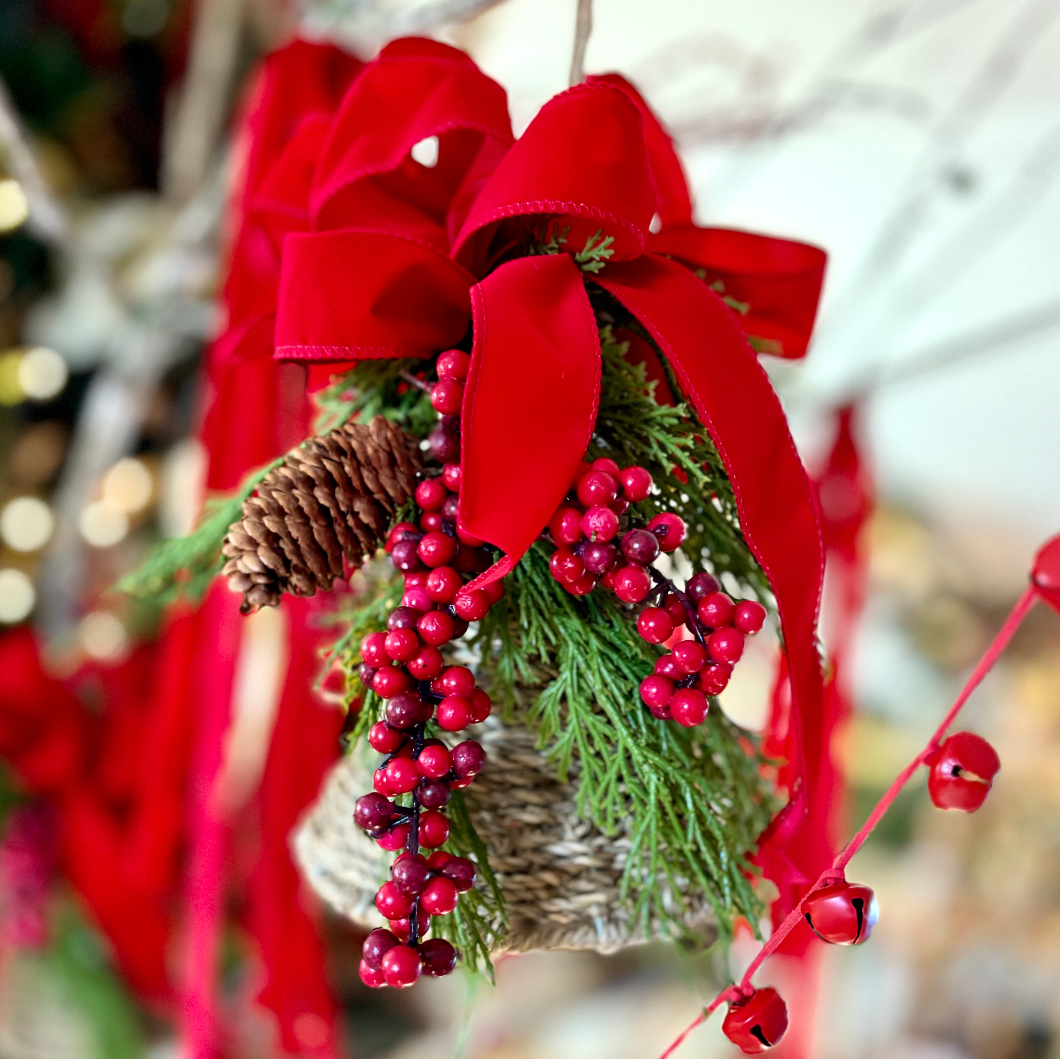 Embellished hanging woven bell