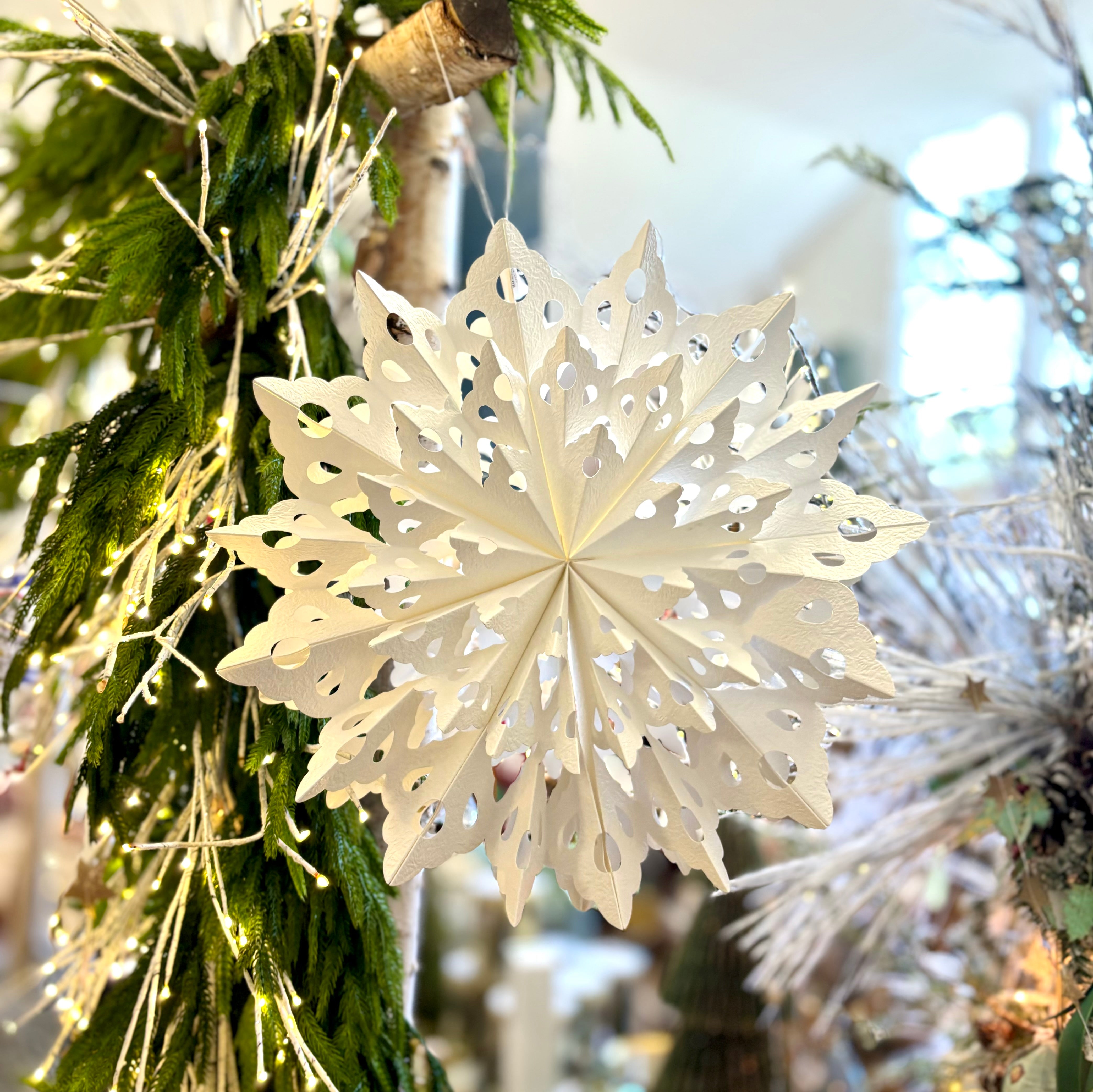 Fold Paper Cut Out Snowflake Ornament