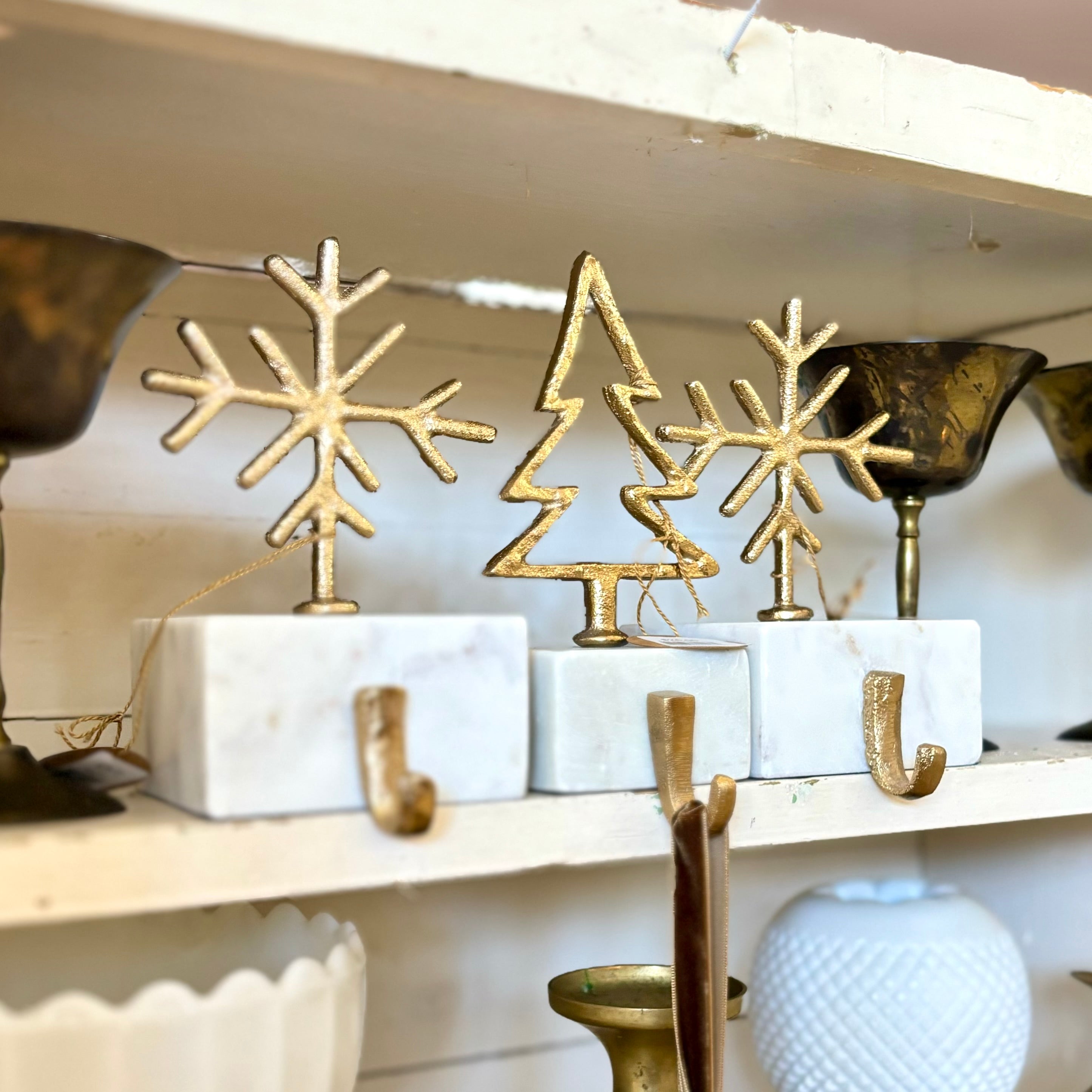 Gold Metal Tree Stocking Holder