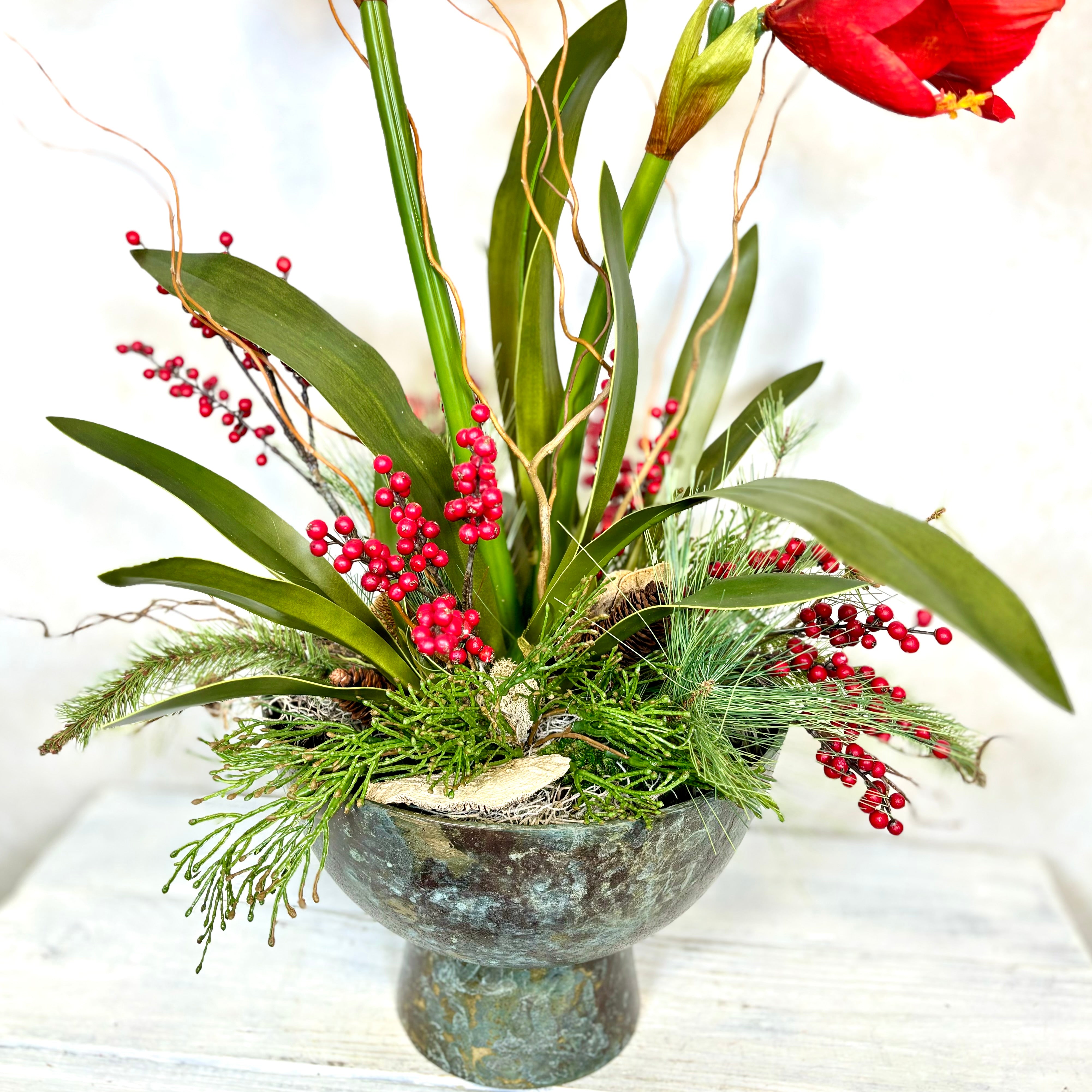 Red Amaryllis Double Centerpiece Drop In