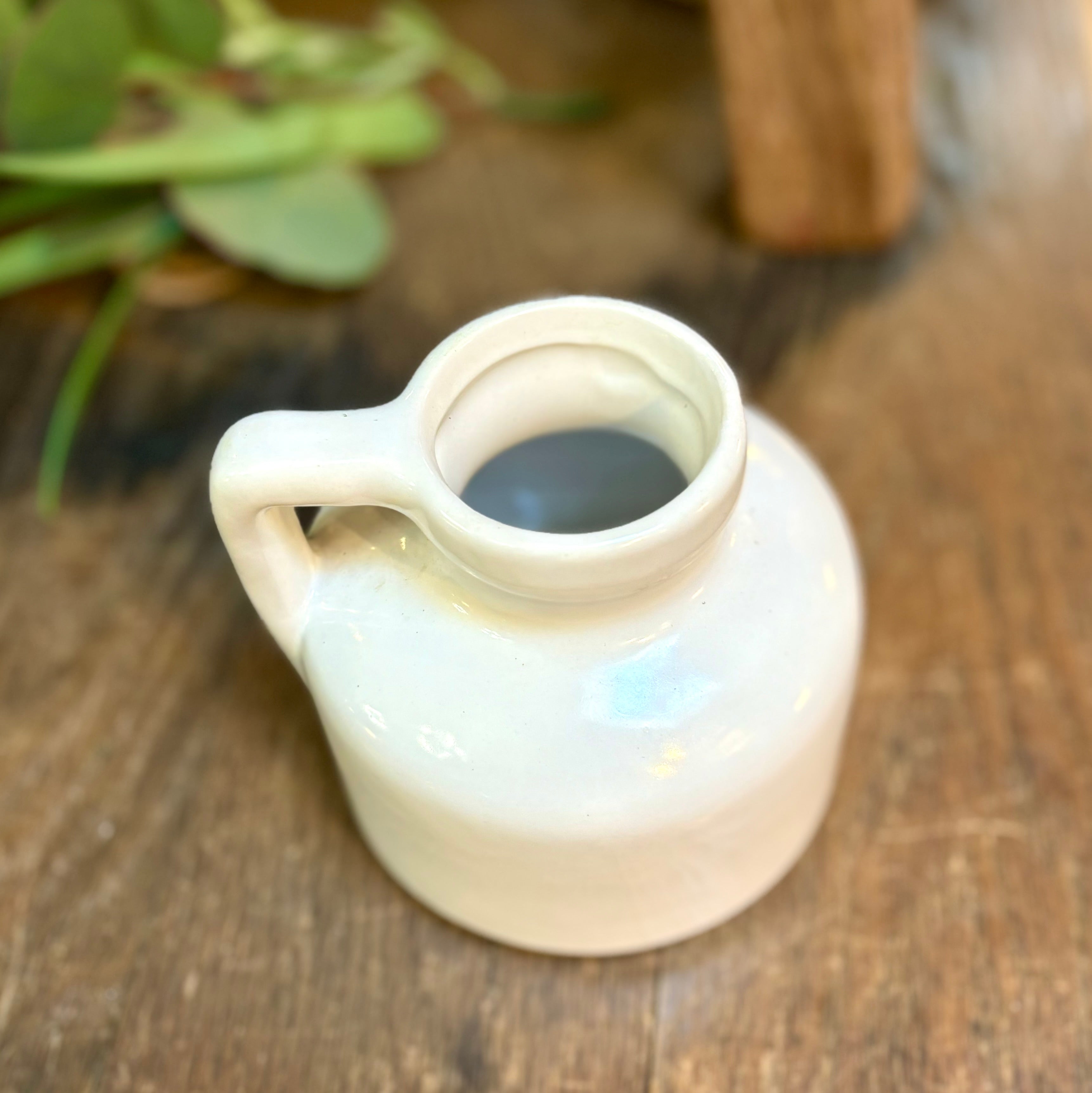 White Ceramic Jug with Handle