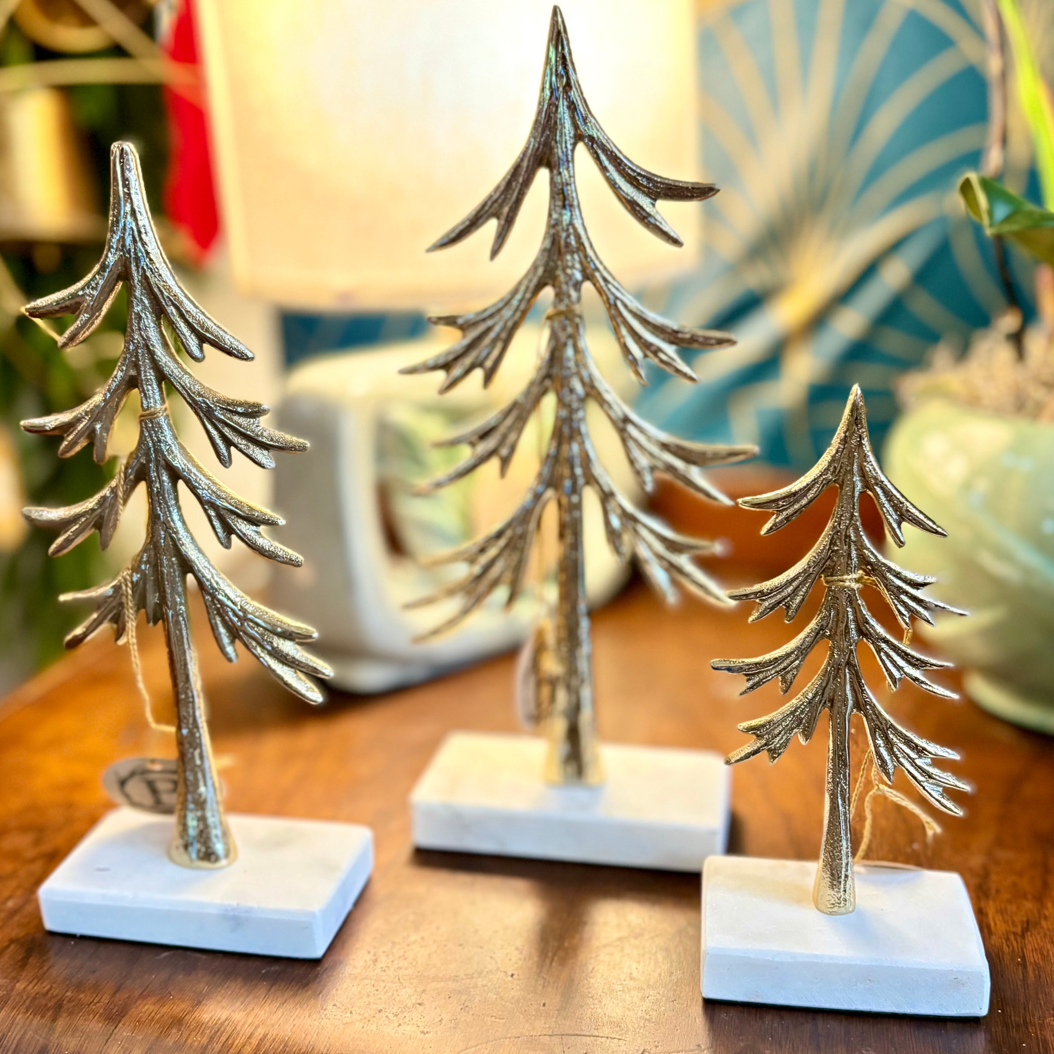 Gold Metal Tree on Marble Base Small