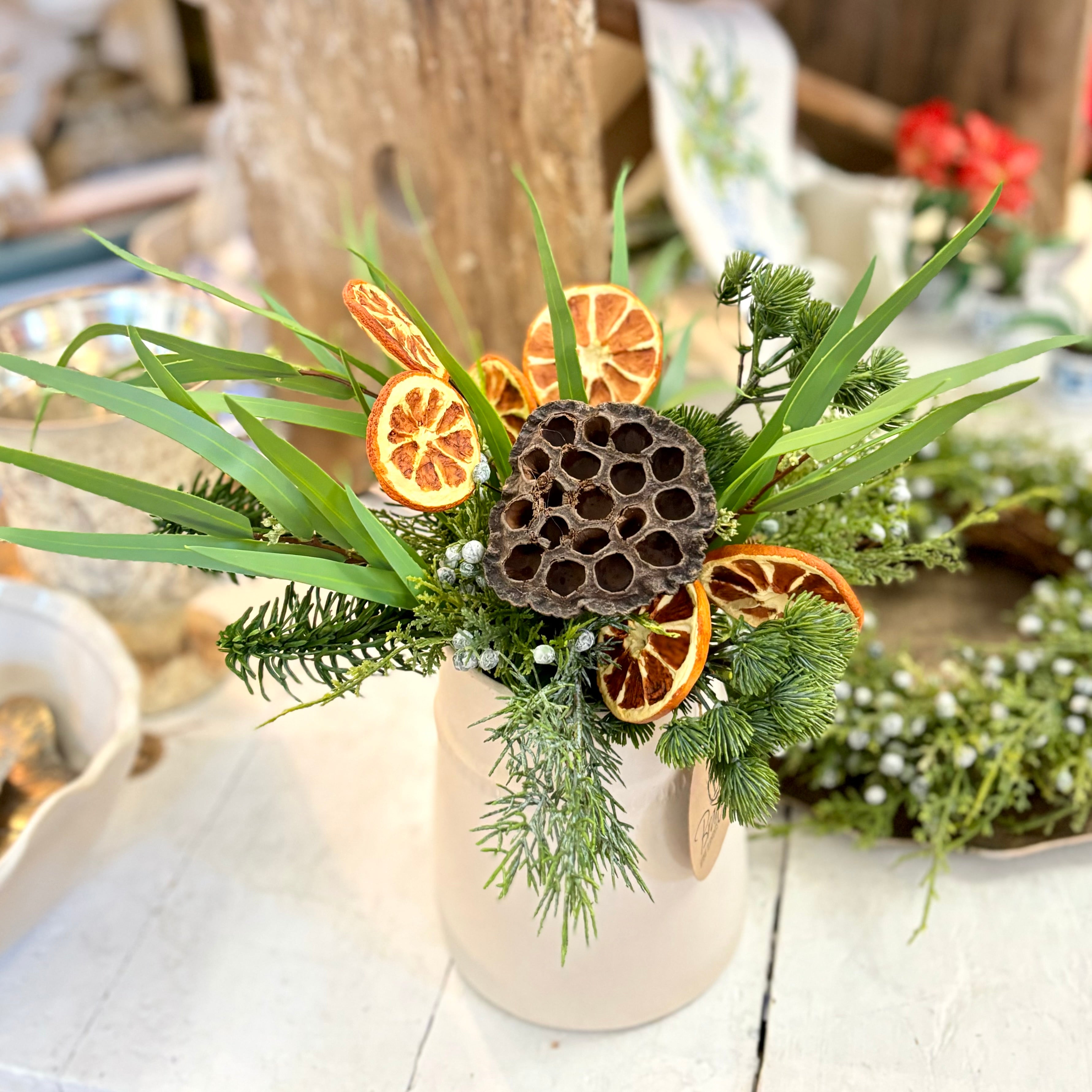 Orange Grove Evergreen Petite Bouquet Drop In