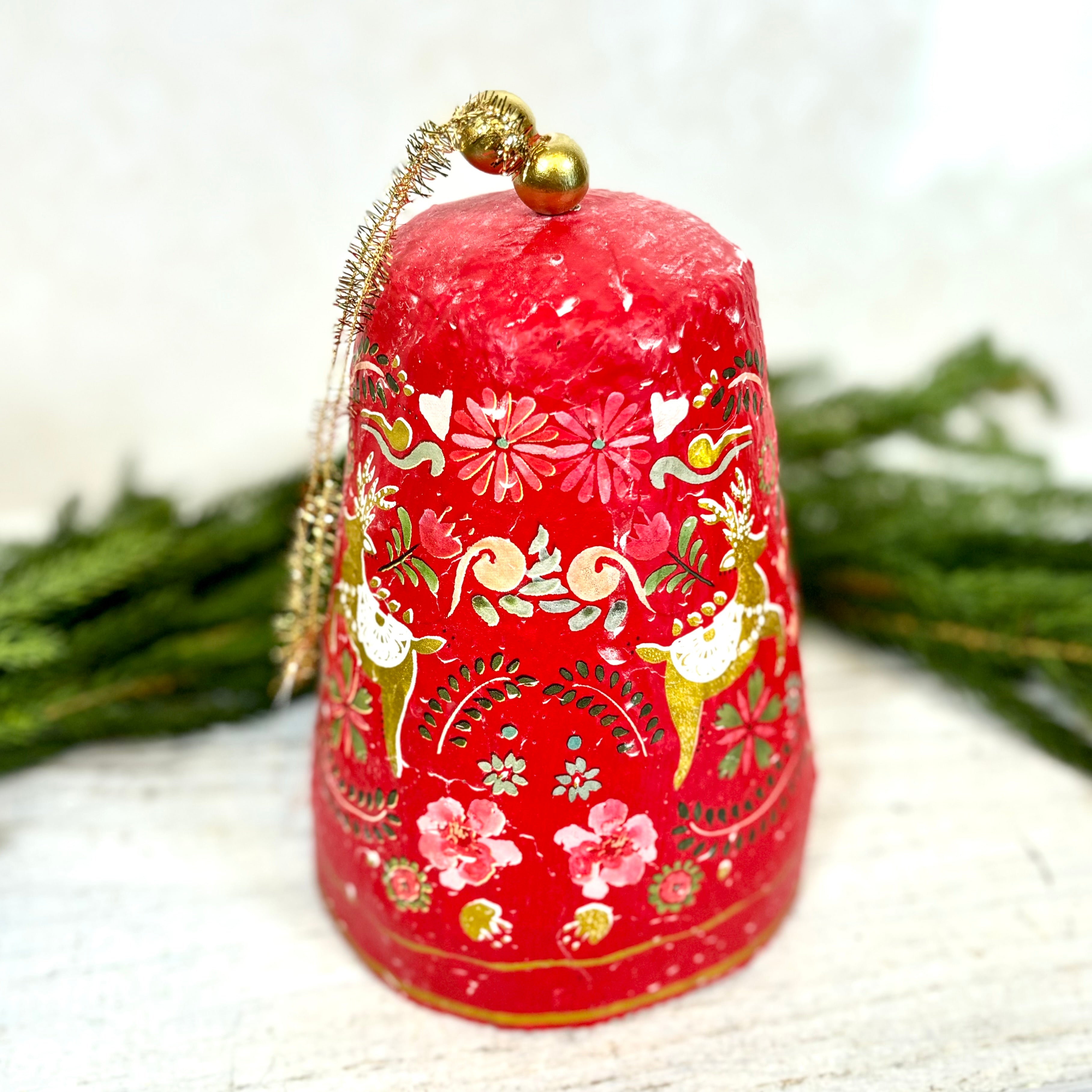 Folklore Red Bell Ornament