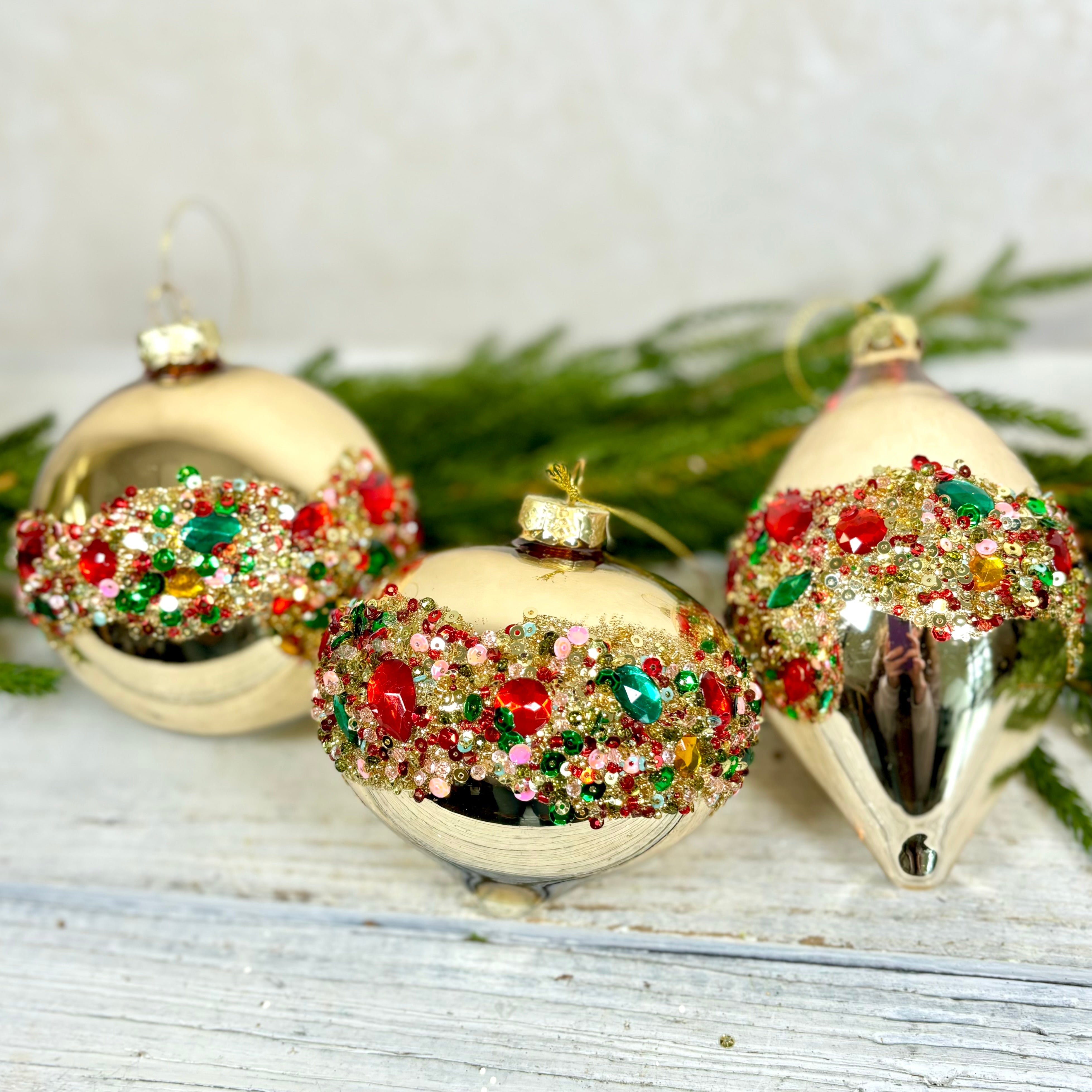 Gold Glass Sparkle Ornament