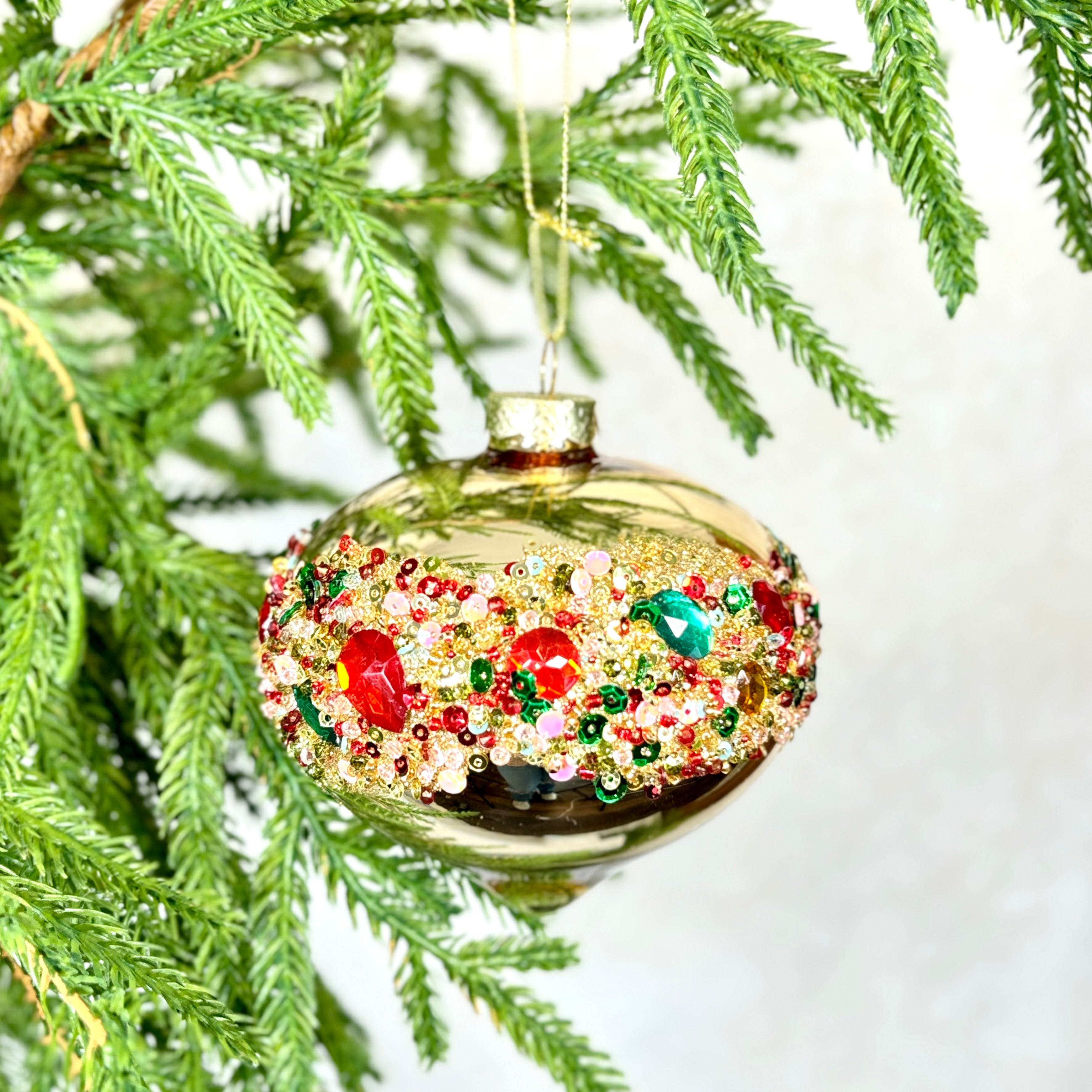 Gold Glass Sparkle Ornament