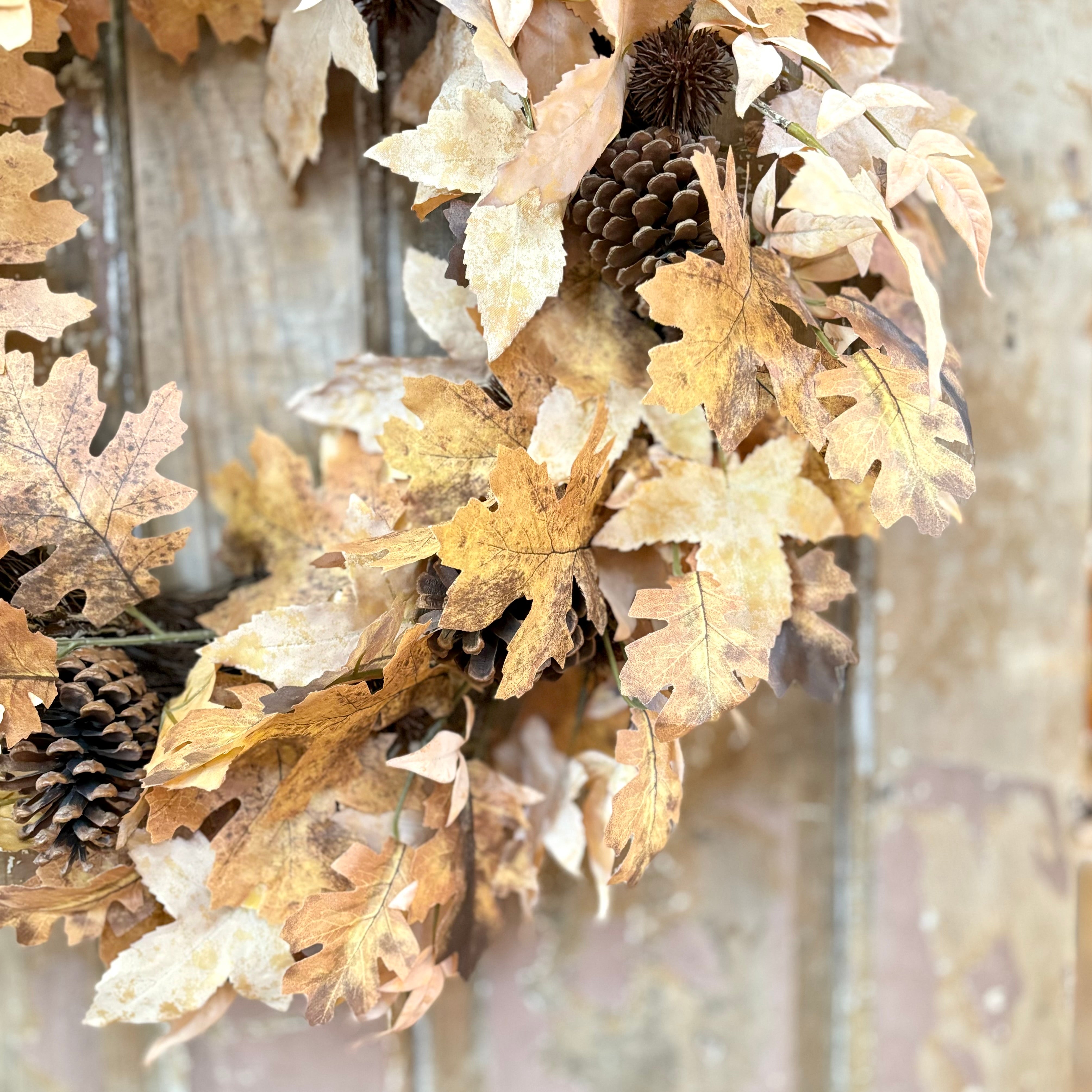 Autumn Maple Leaf with Pinecone Wreath