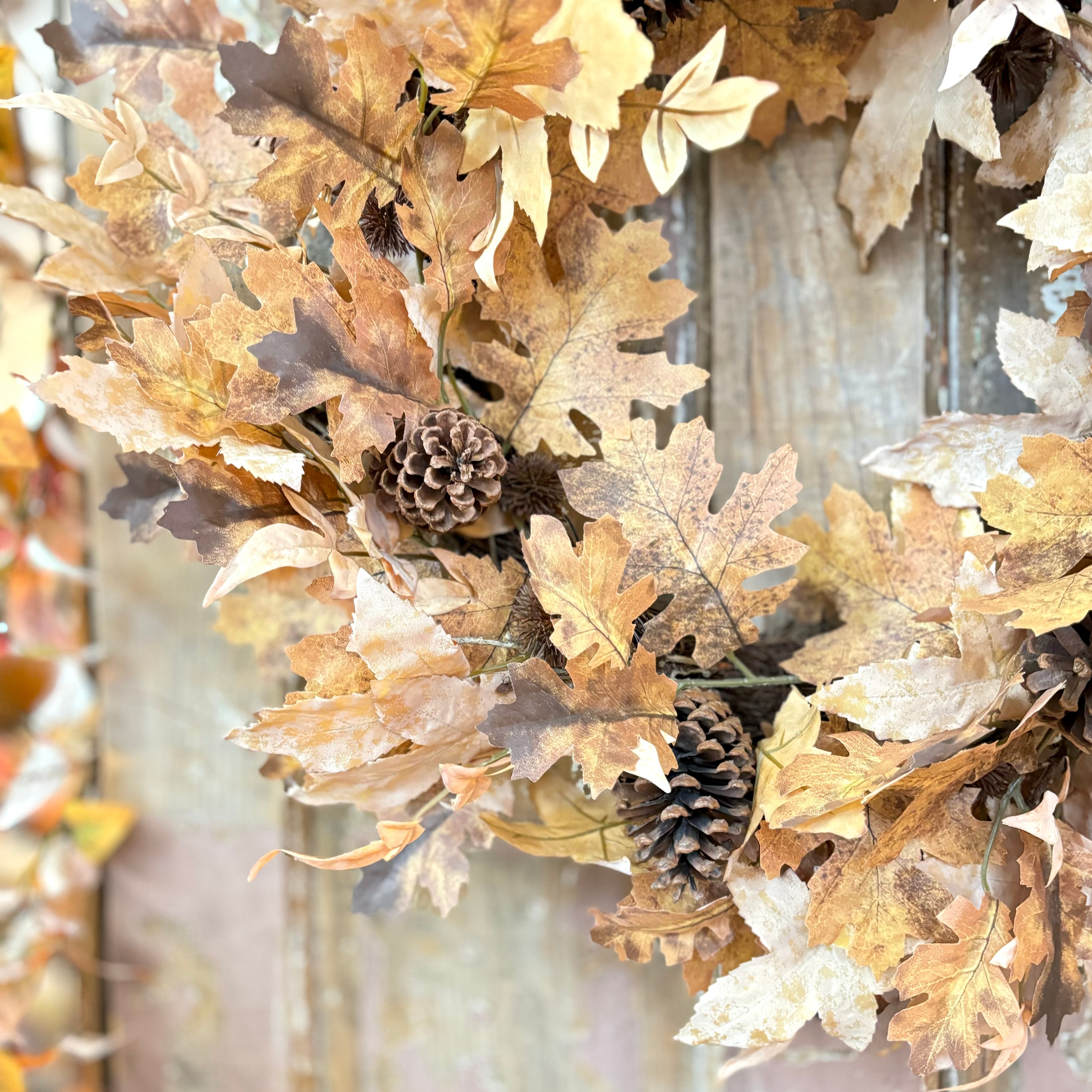 Autumn Maple Leaf with Pinecone Wreath