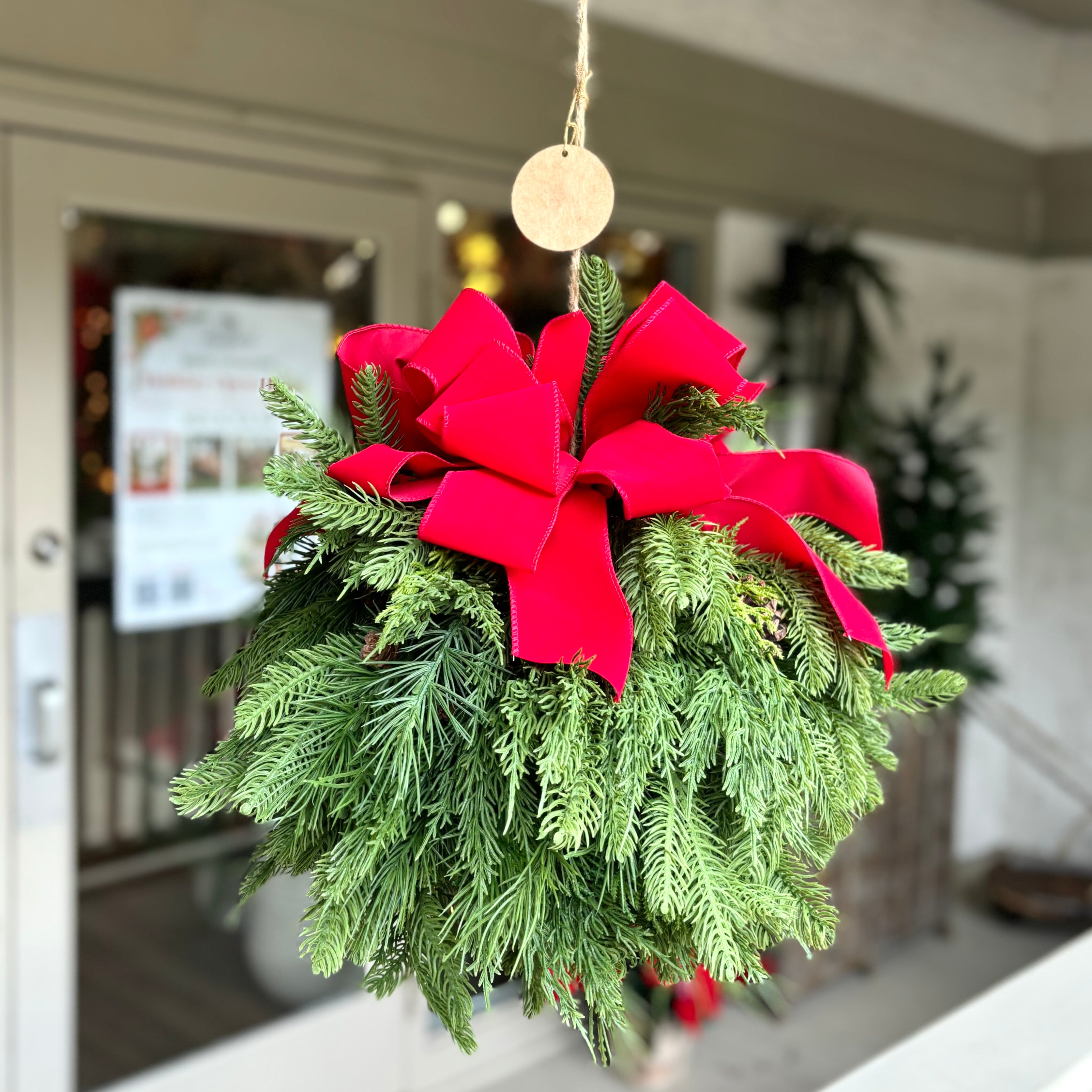 Evergreen Kissing Ball with Bows