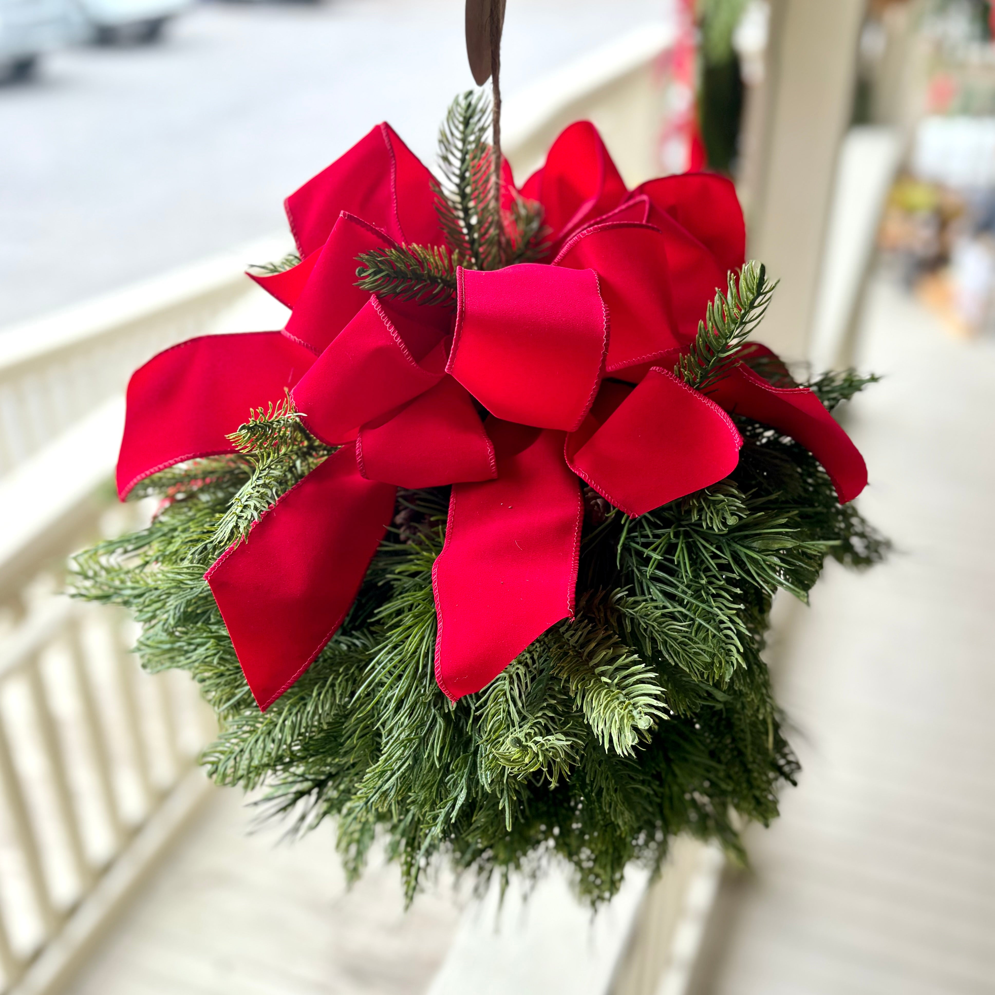 Evergreen Kissing Ball with Bows