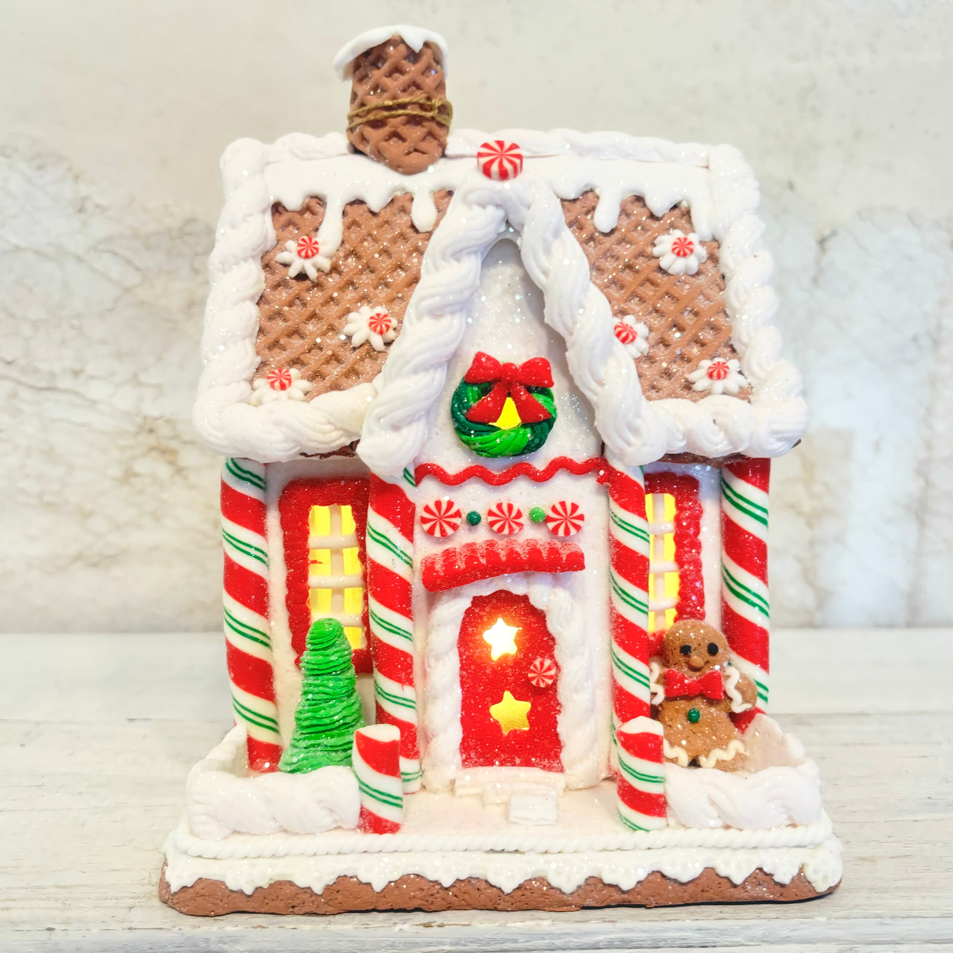 Peppermint Cookie House LED Battery Timer