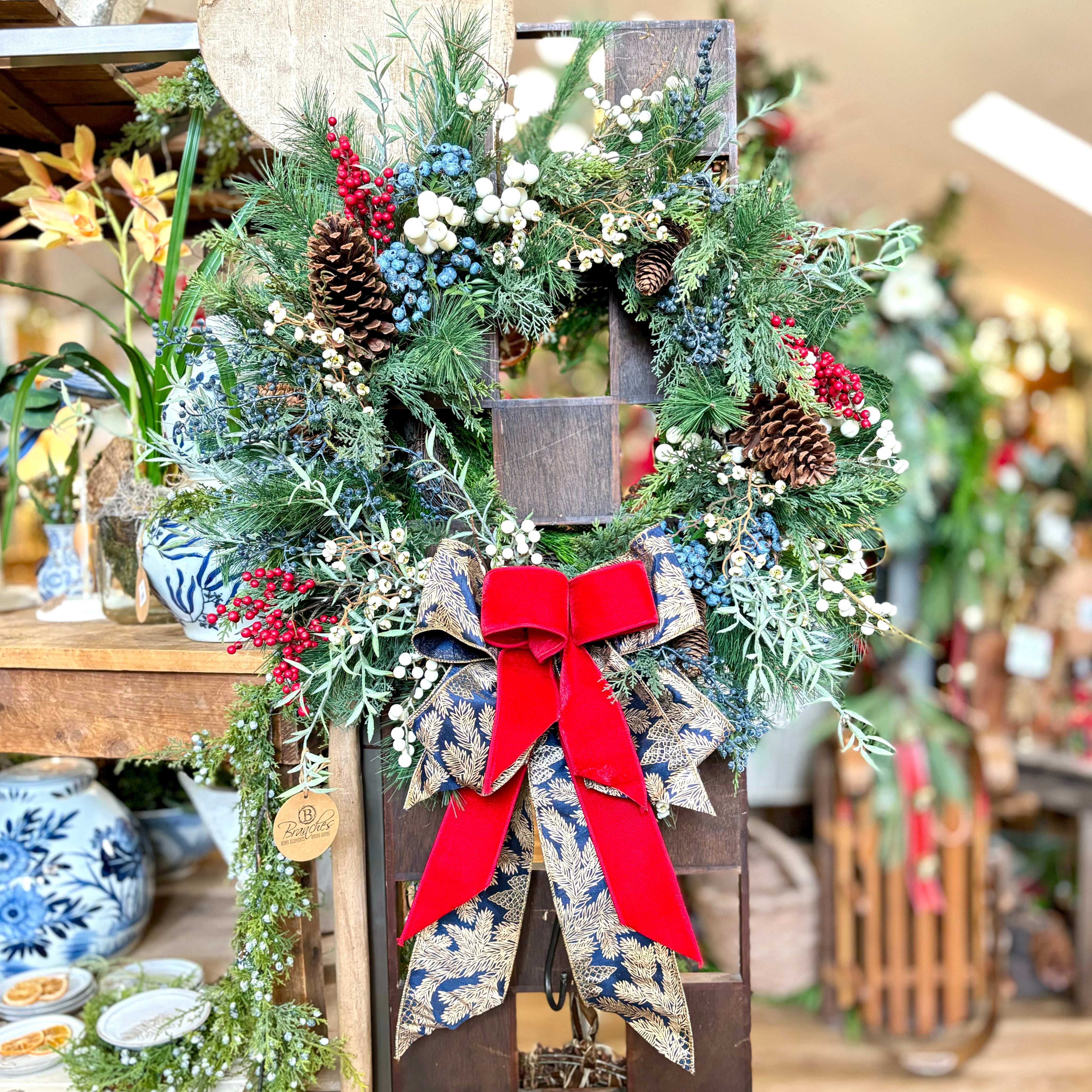 Chinoiserie Christmas Wreath