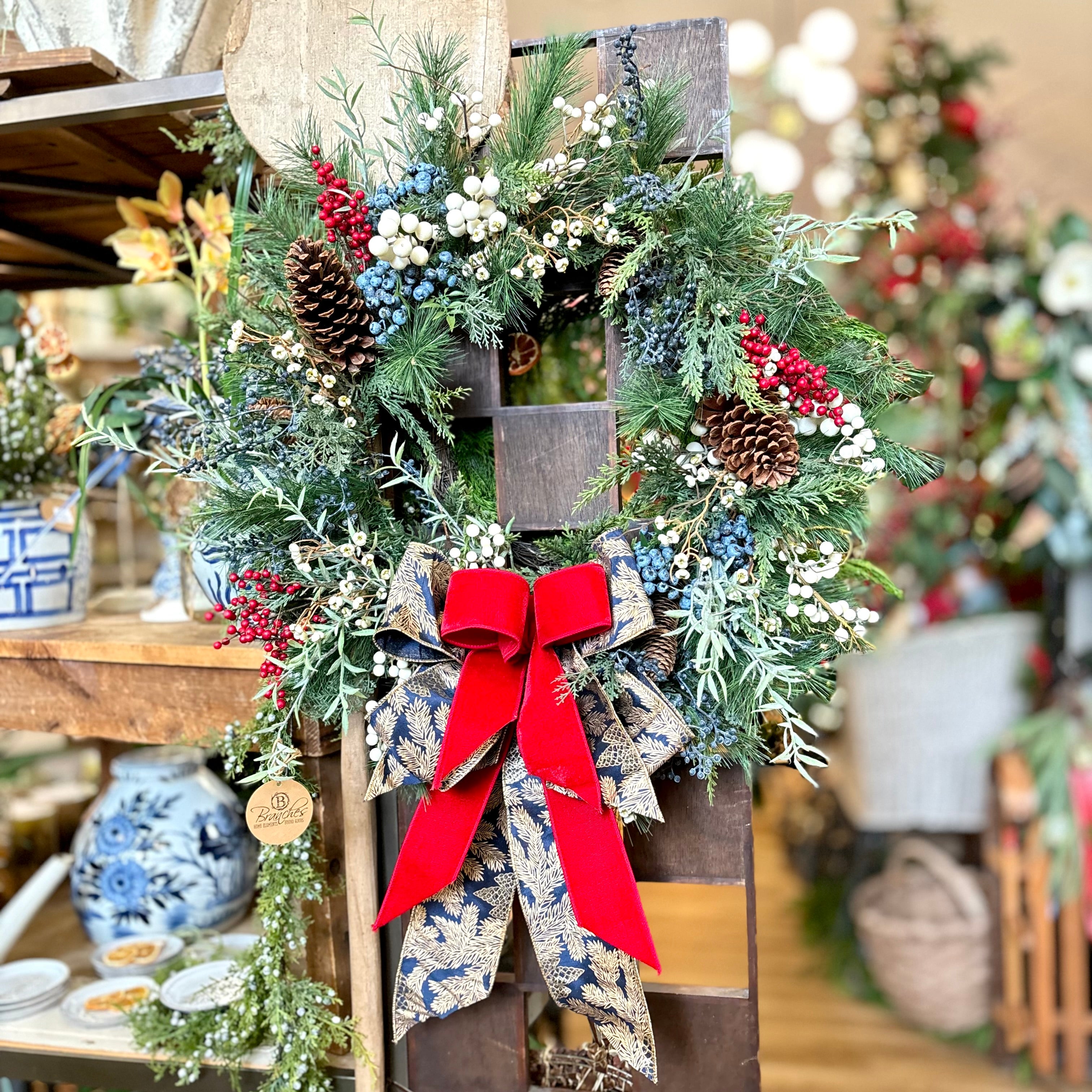 Chinoiserie Christmas Wreath