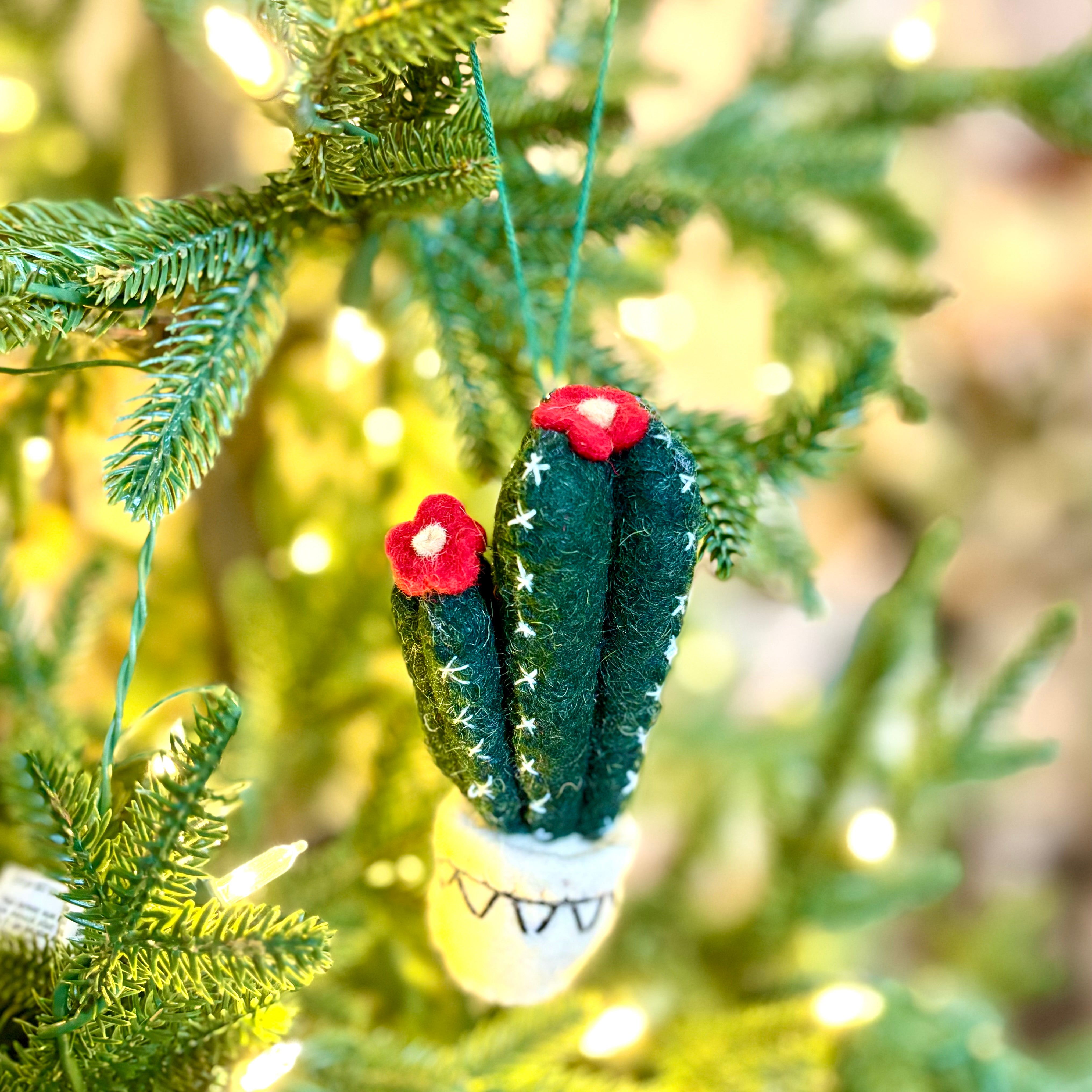 Festive Felt Cactus Ornament