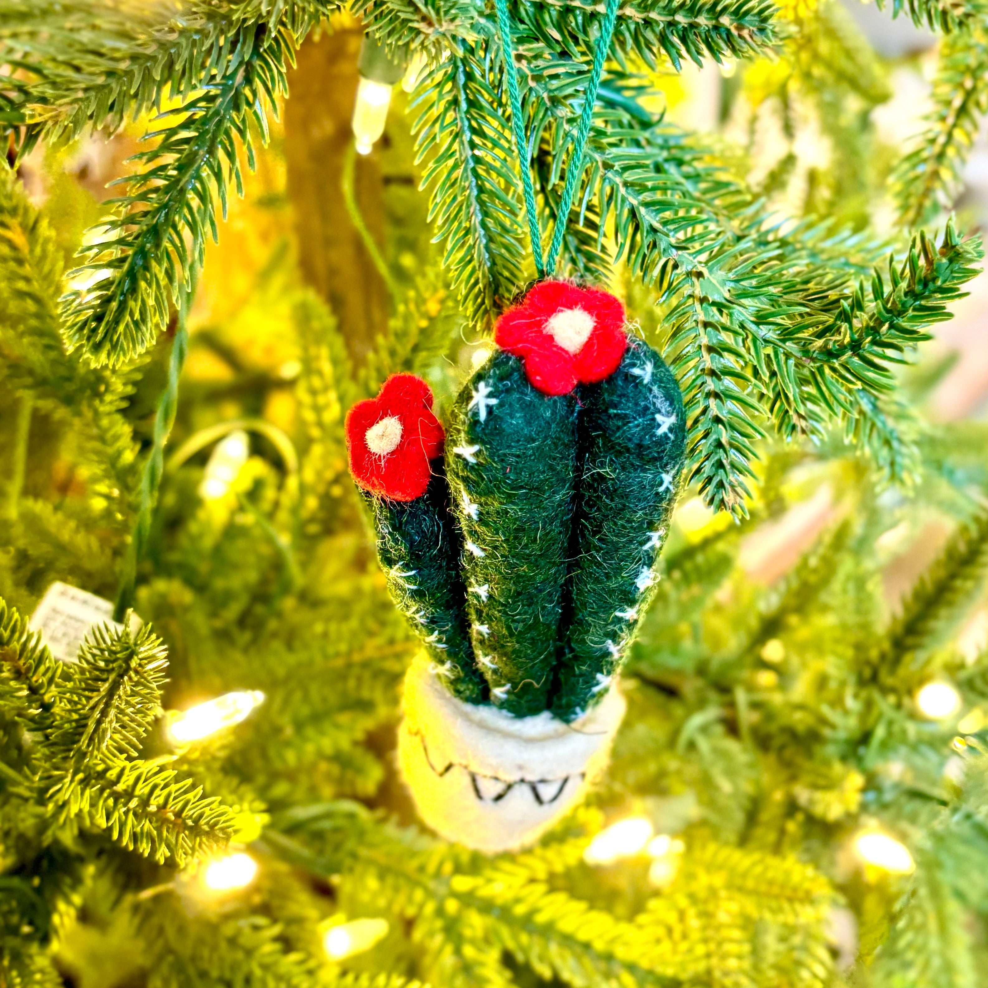 Festive Felt Cactus Ornament