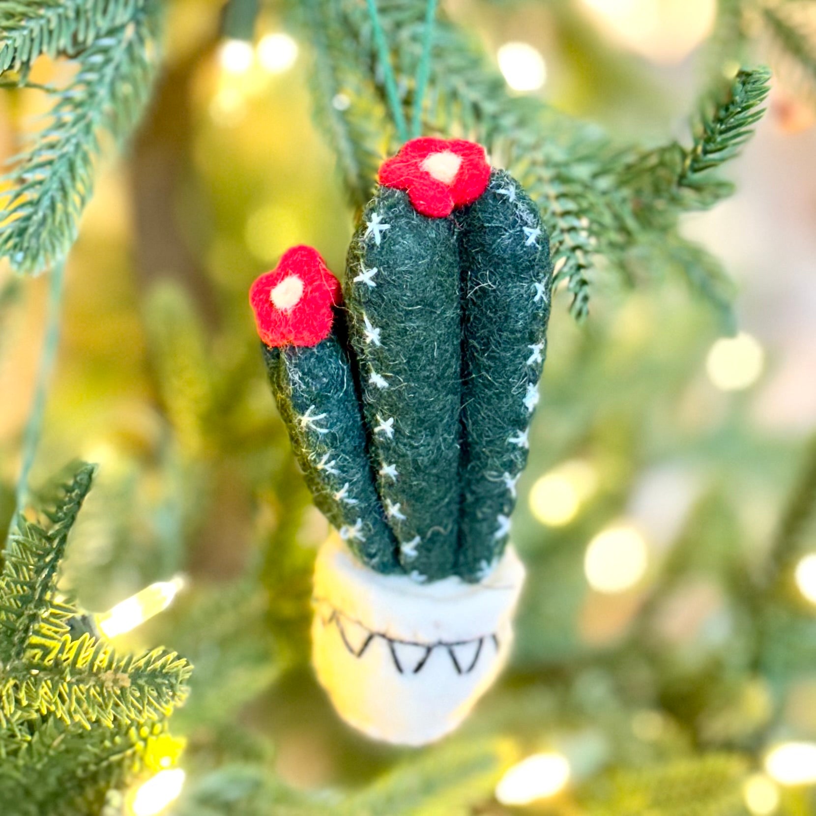 Festive Felt Cactus Ornament