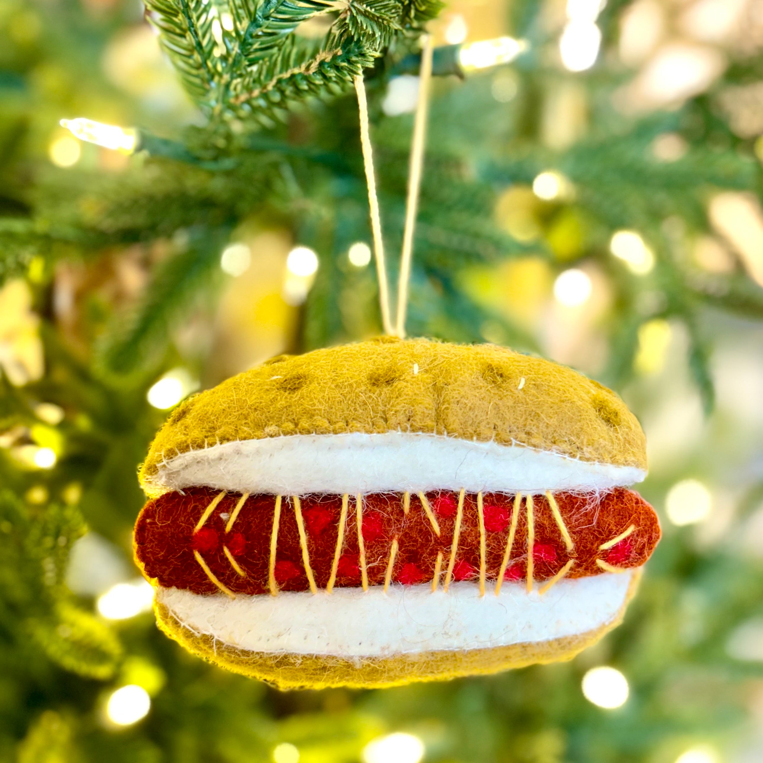 Felt Wool Handmade Hot Dog Ornament