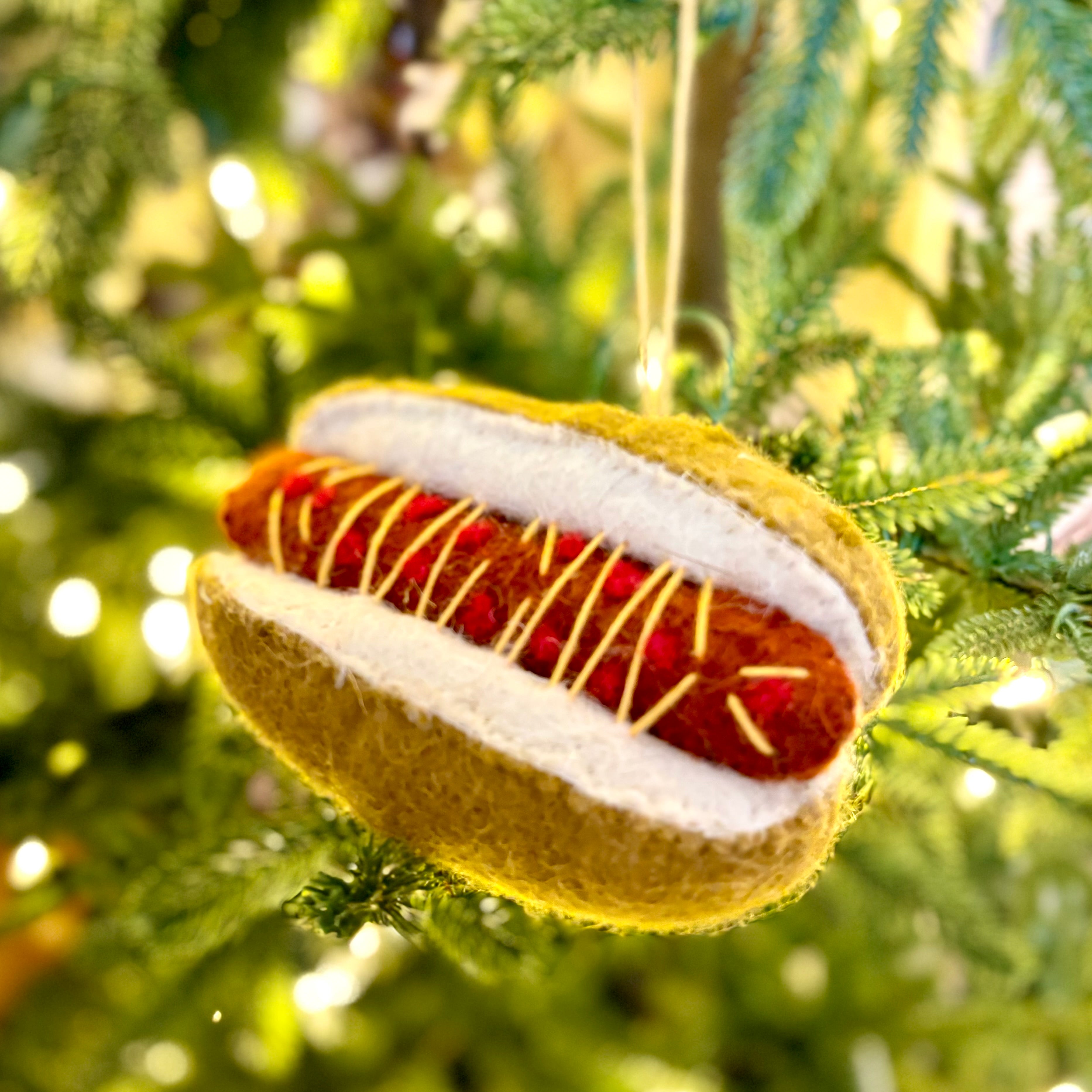 Felt Wool Handmade Hot Dog Ornament