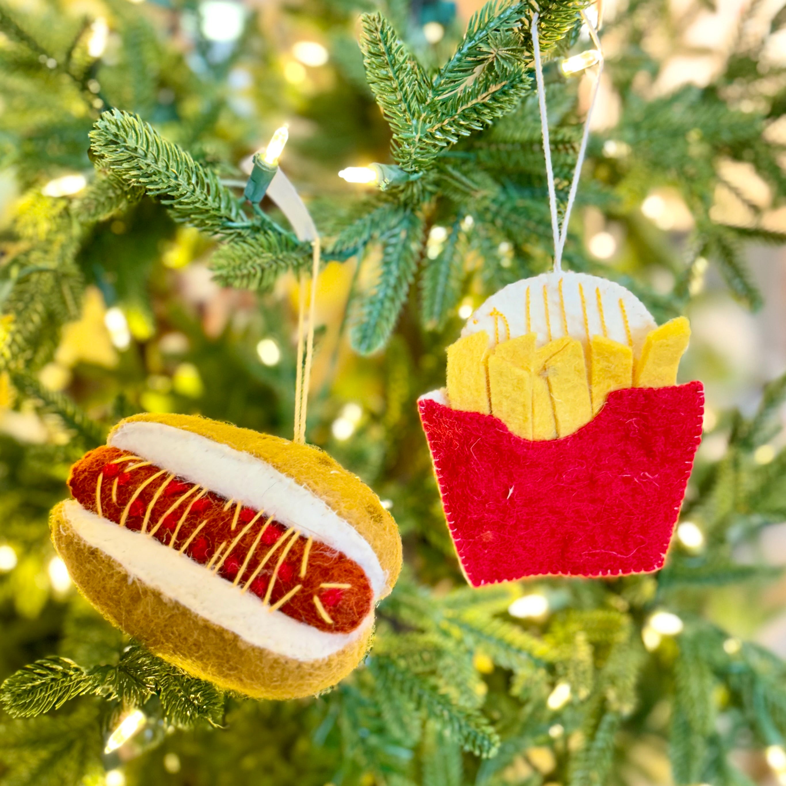 Felt Wool Handmade Hot Dog Ornament