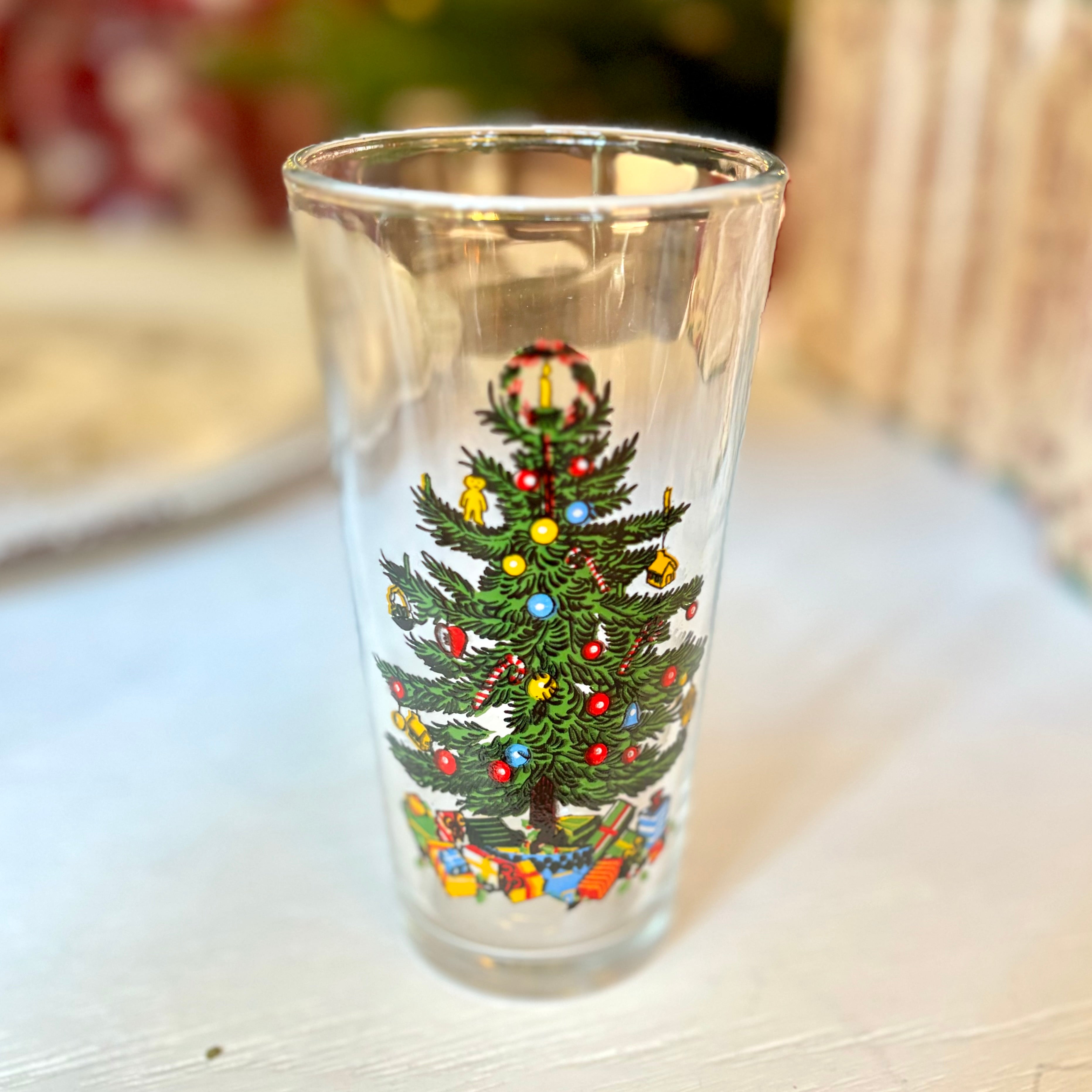 Drinking Glass Xmas Tree Set of Four