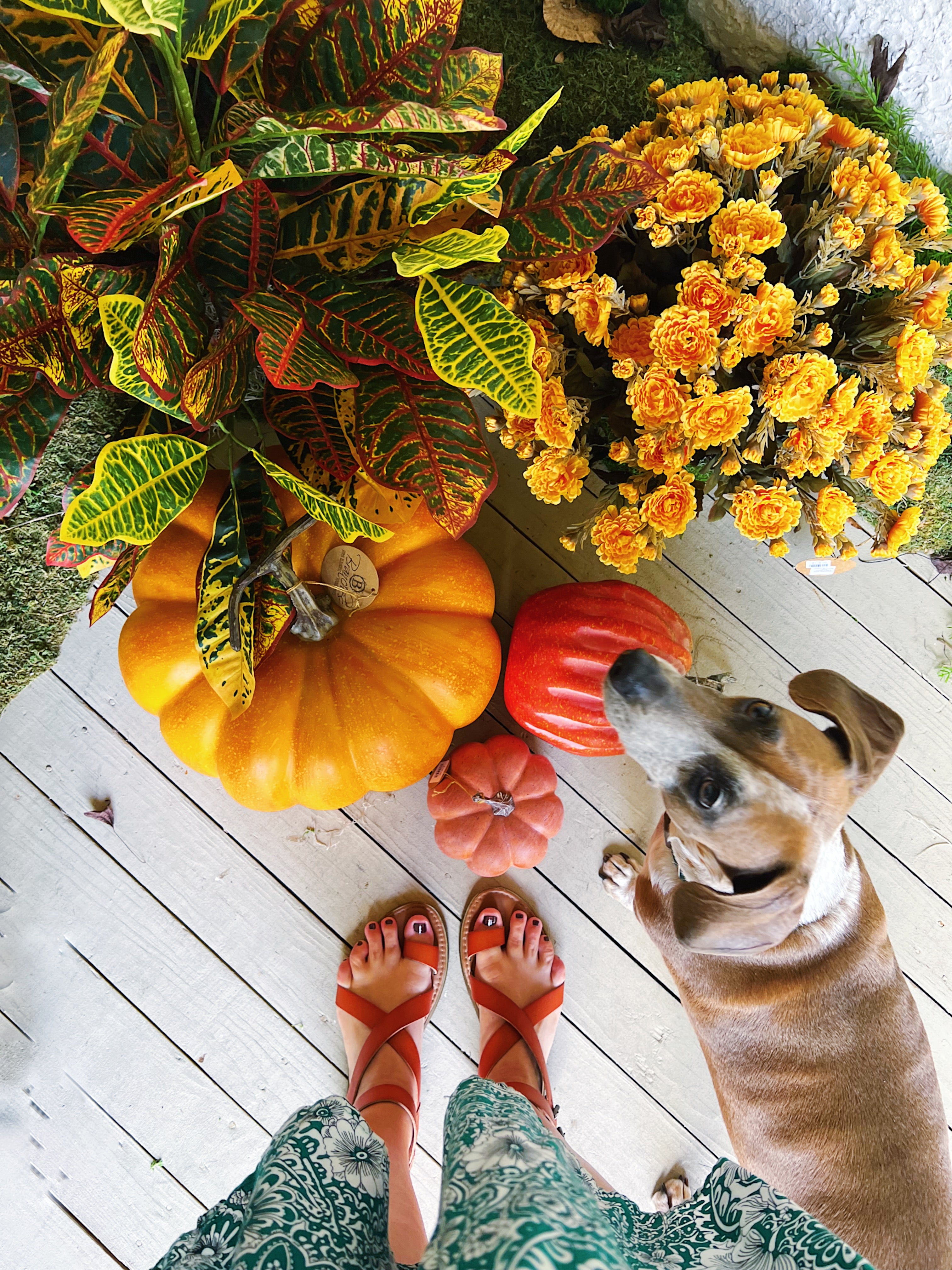 Orange and Yellow Speckled Faux Pumpkin Large